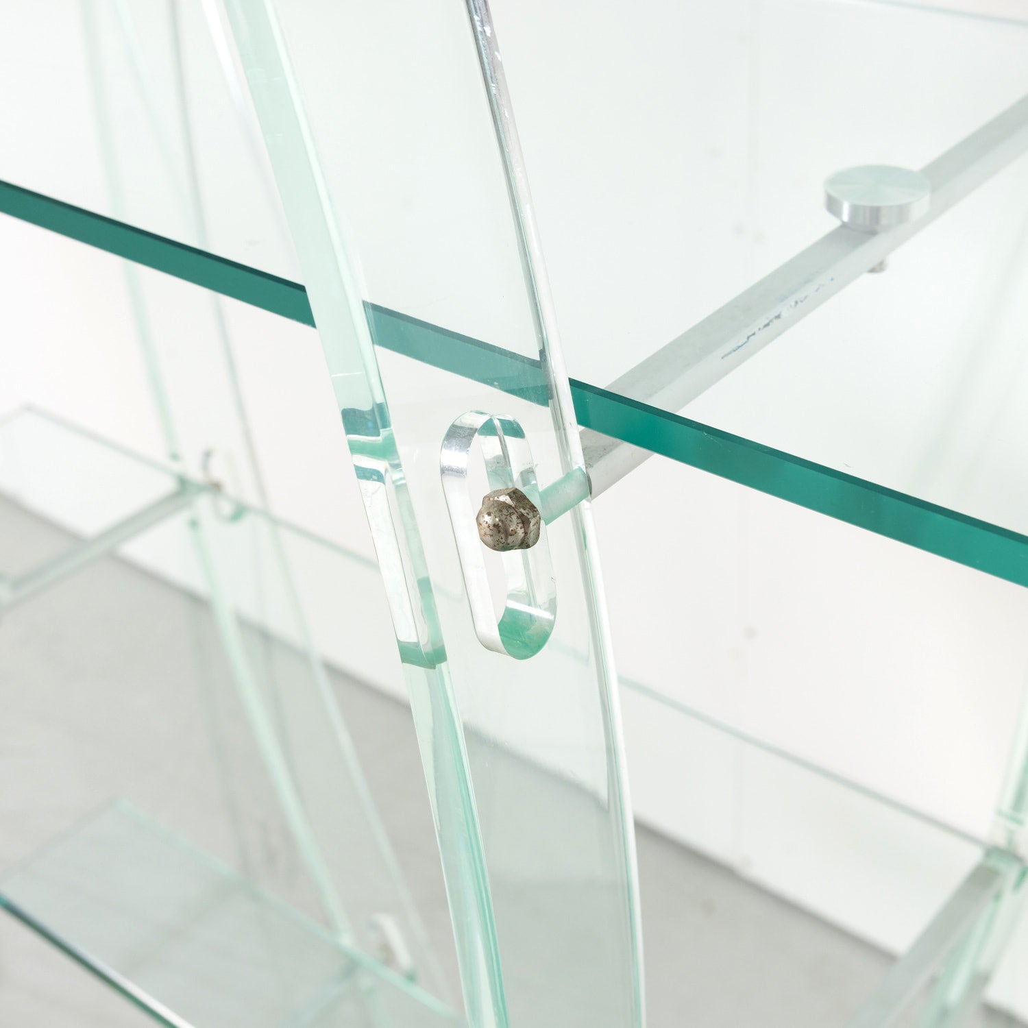 Vintage Post-Modern Italian Acrylic and Glass Bookcase or Display Unit