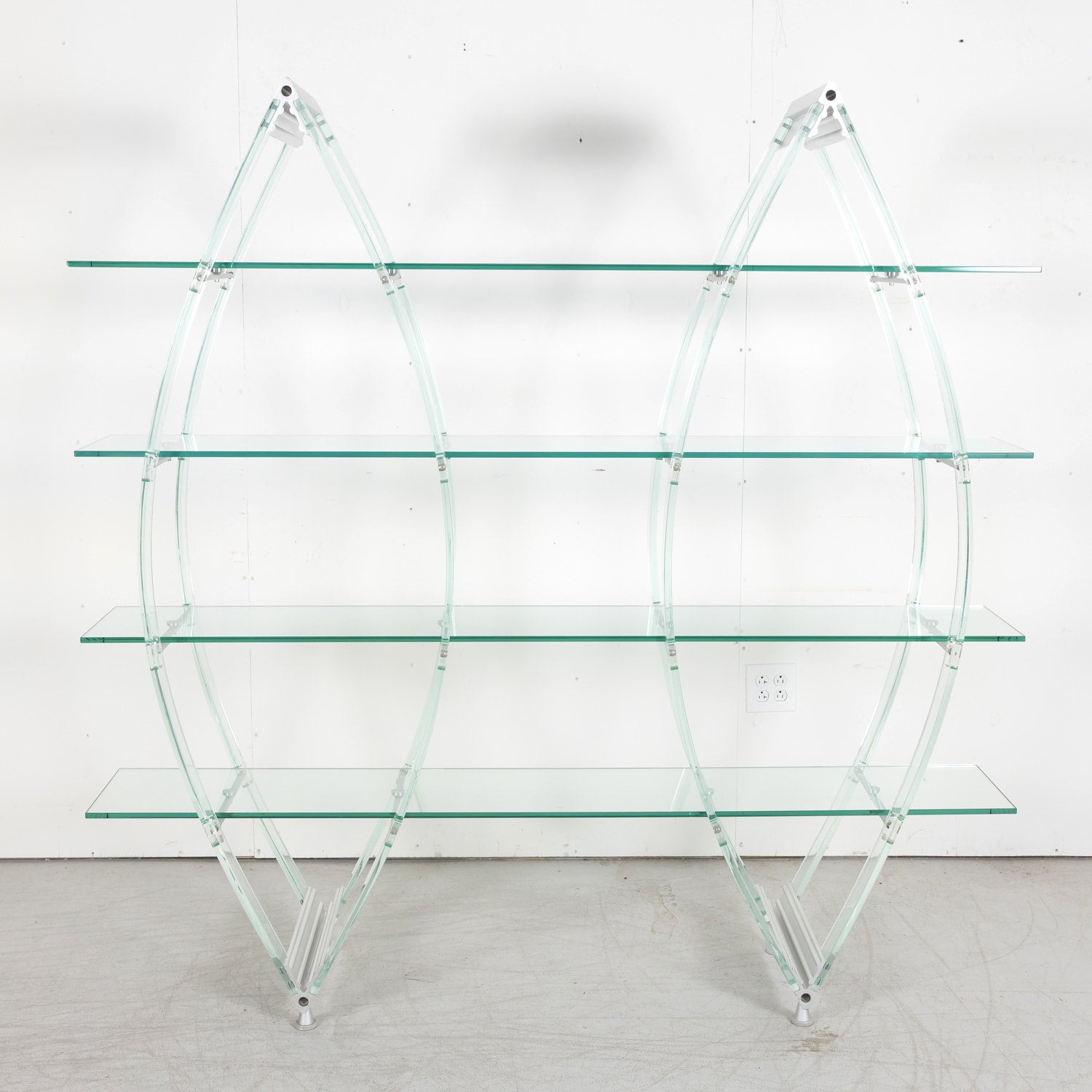 Vintage Post-Modern Italian Acrylic and Glass Bookcase or Display Unit