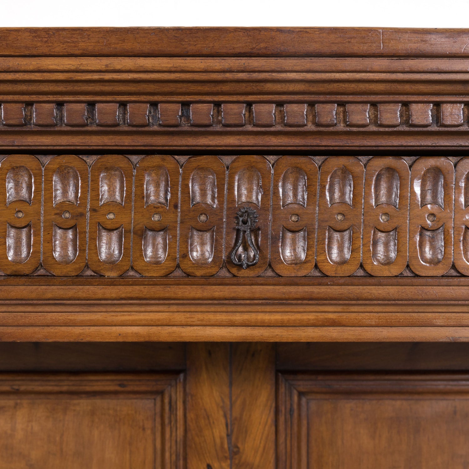 19th Century Spanish Renaissance Style Carved Walnut Wall Console with Three Drawers