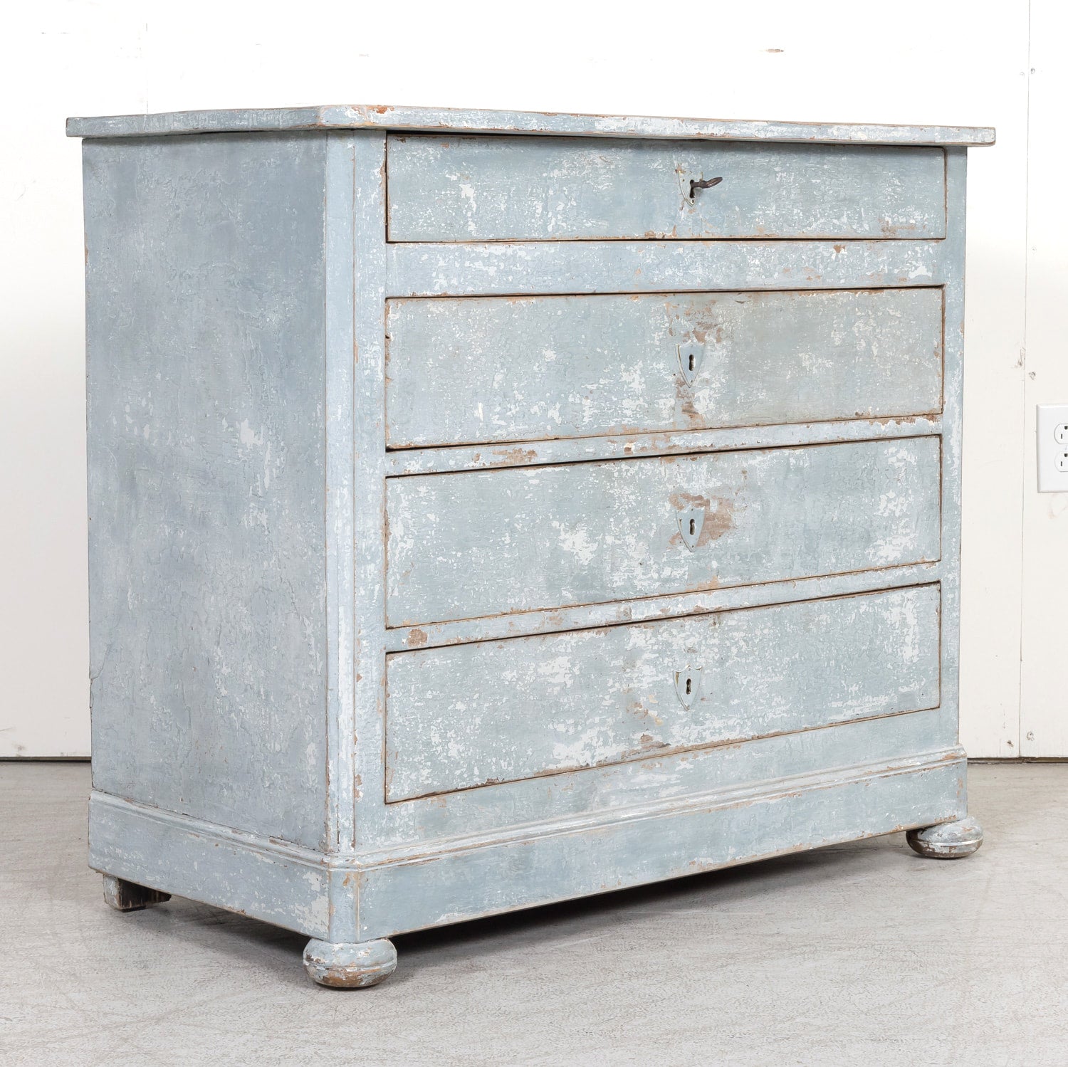 19th Century French Louis Philippe Style Petite Painted Commode