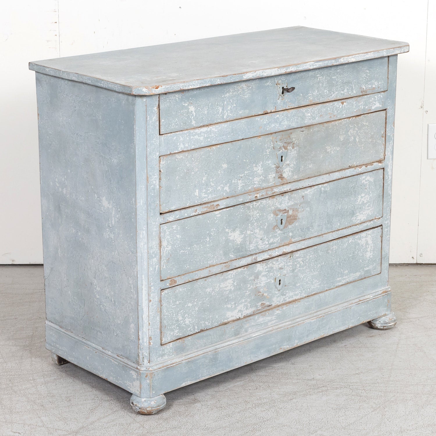 19th Century French Louis Philippe Style Petite Painted Commode