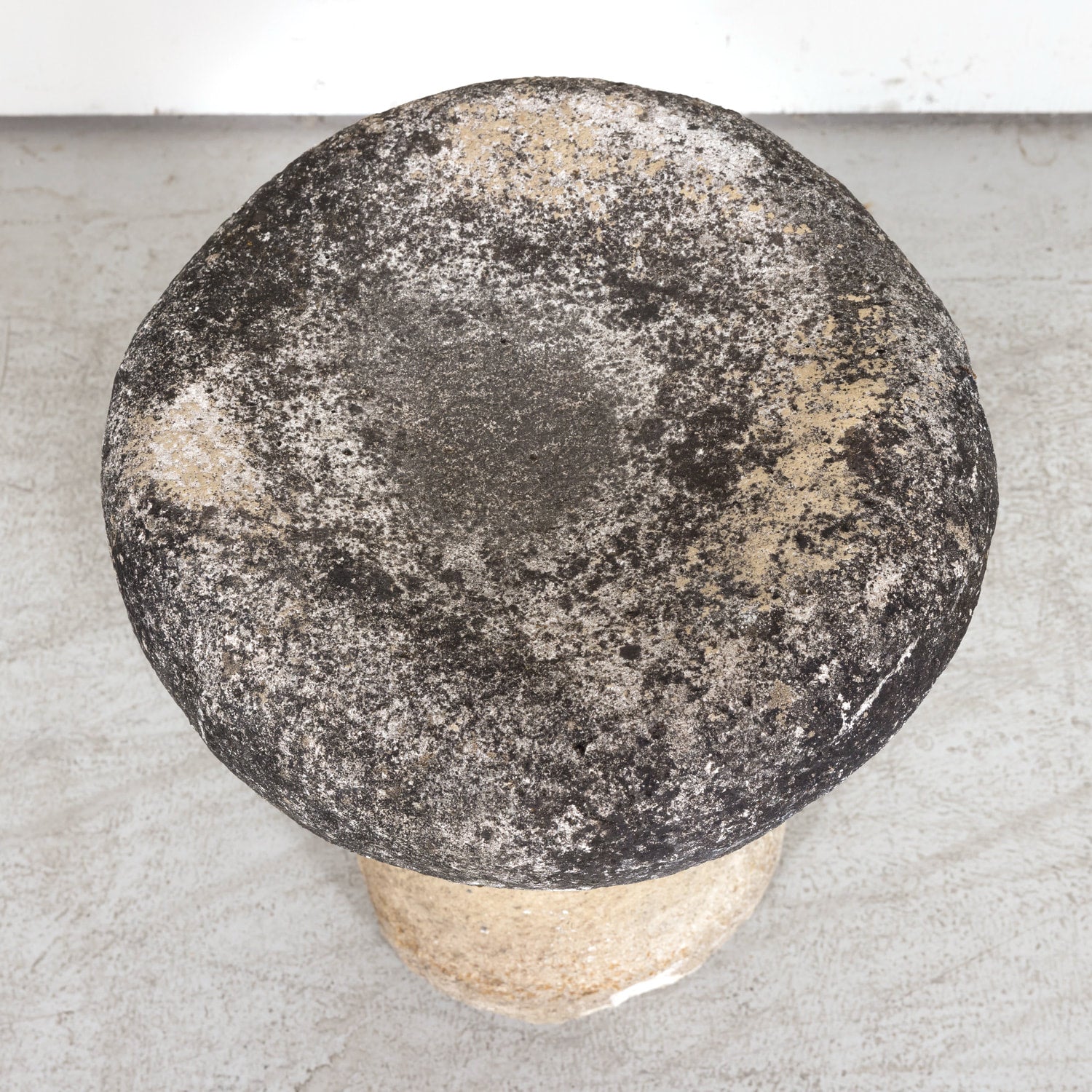 Vintage French Cast Stone Mushroom Garden Seat or Stool