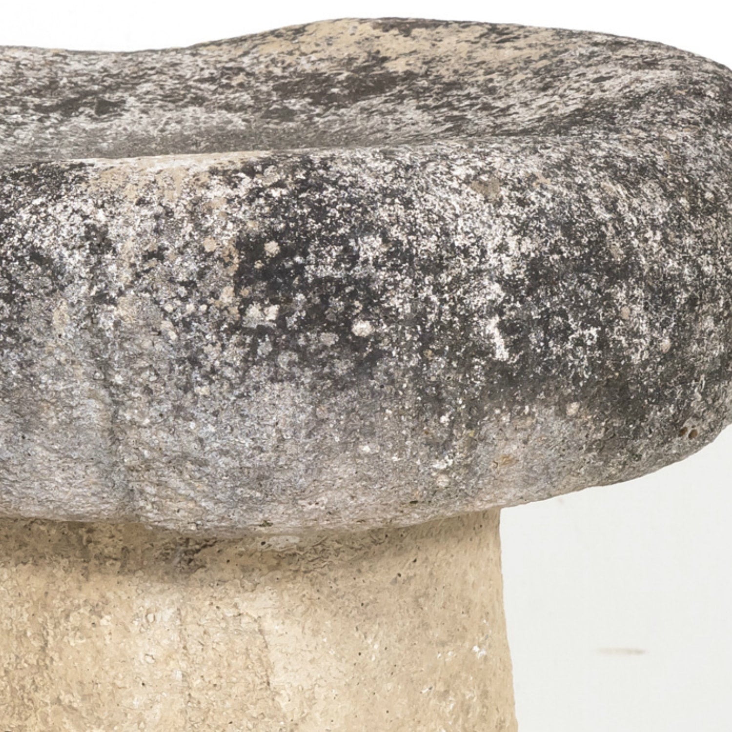 Vintage French Cast Stone Mushroom Garden Seat or Stool