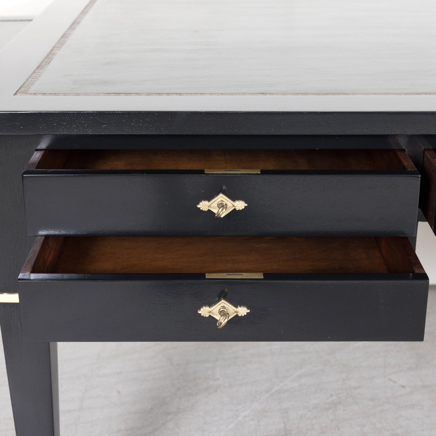 Fine Mid-20th Century Maison Jansen French Louis XVI Style Ebonized Bureau Plat or Desk