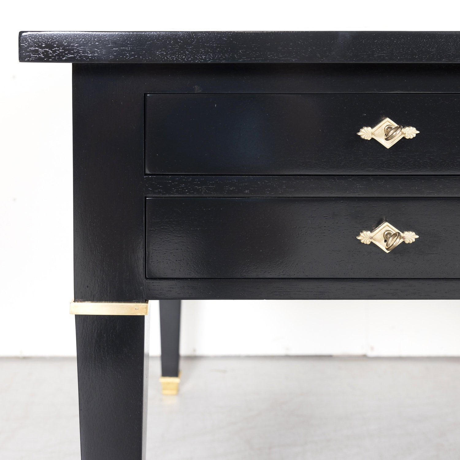 Fine Mid-20th Century Maison Jansen French Louis XVI Style Ebonized Bureau Plat or Desk