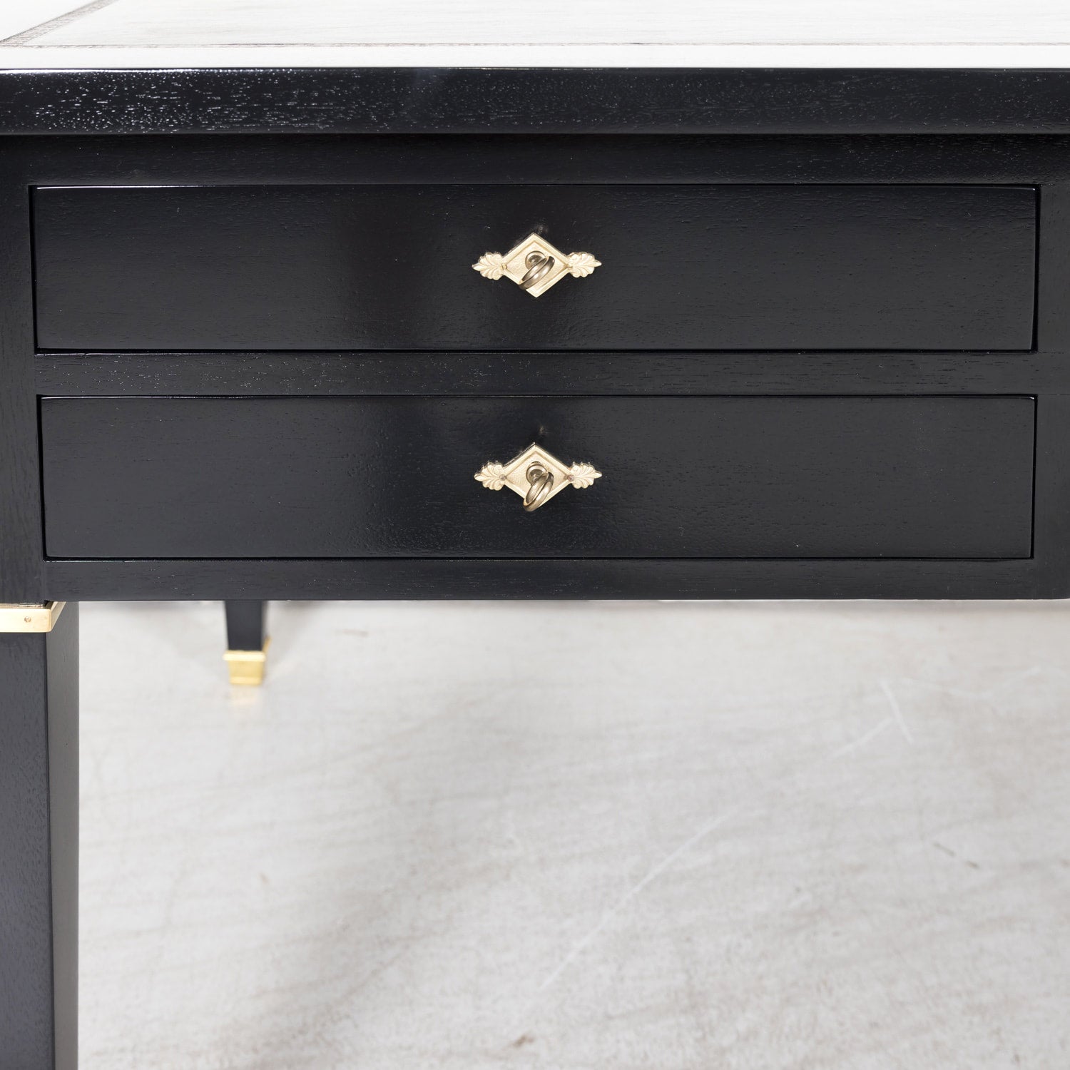 Fine Mid-20th Century Maison Jansen French Louis XVI Style Ebonized Bureau Plat or Desk