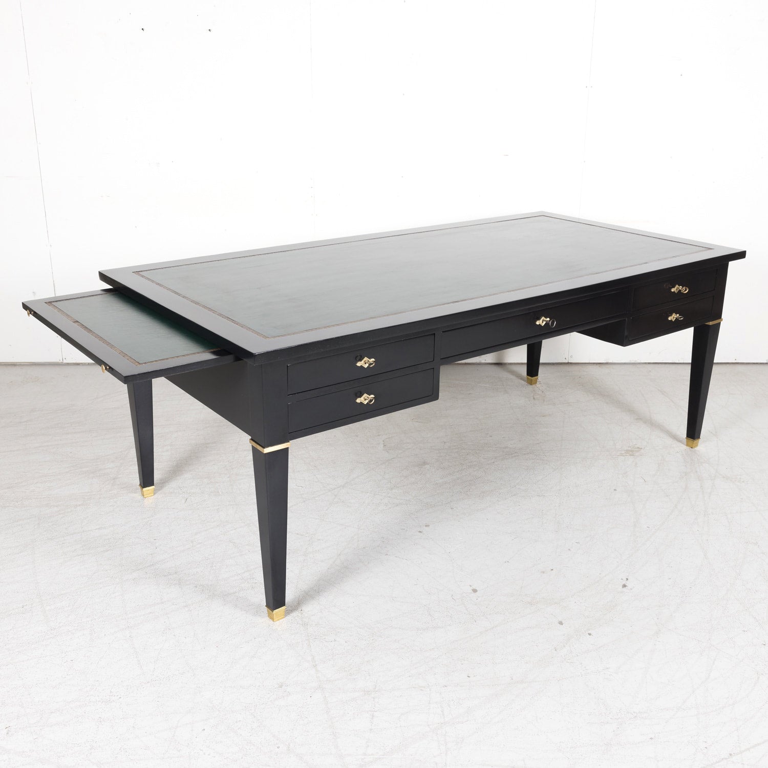 Fine Mid-20th Century Maison Jansen French Louis XVI Style Ebonized Bureau Plat or Desk