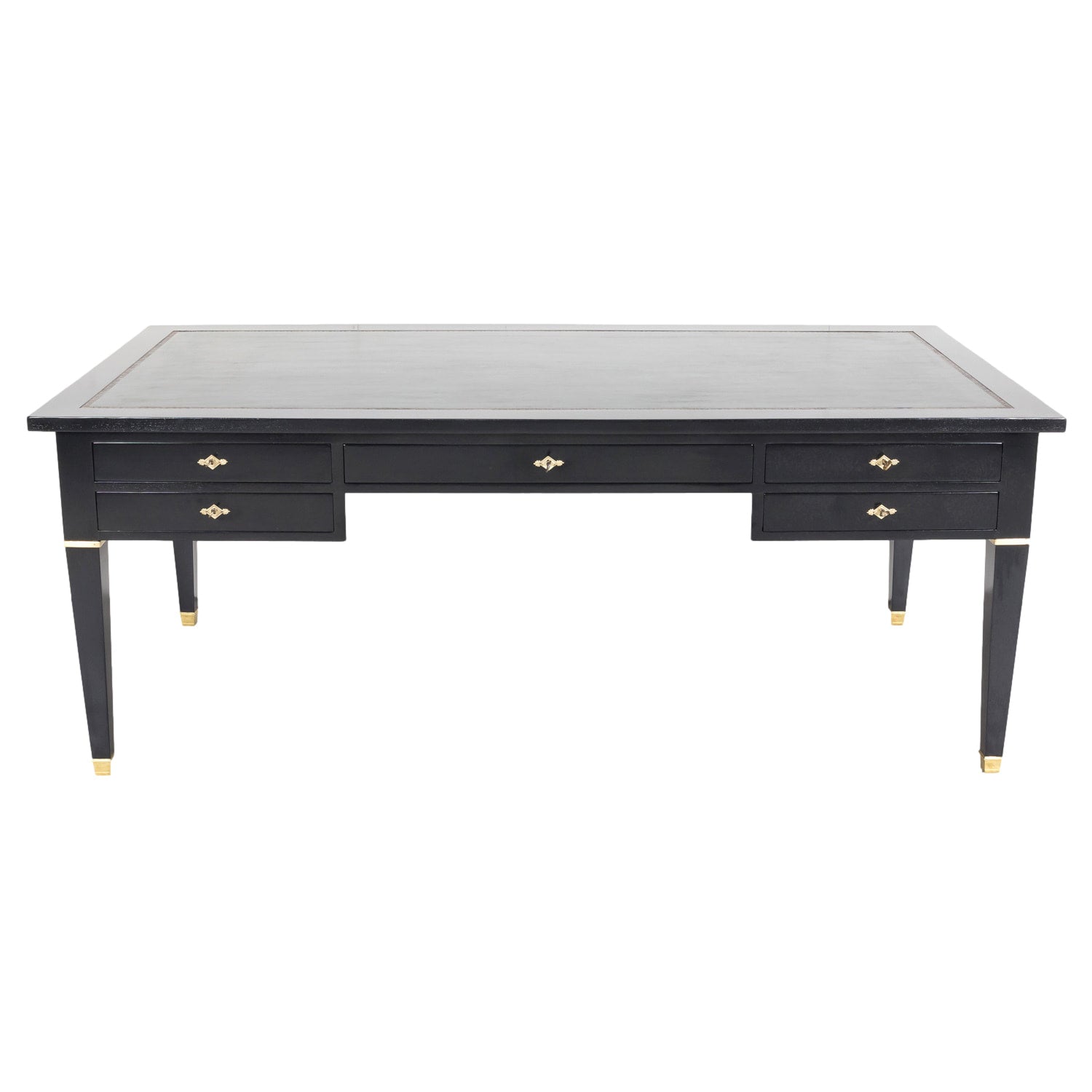 Fine Mid-20th Century Maison Jansen French Louis XVI Style Ebonized Bureau Plat or Desk