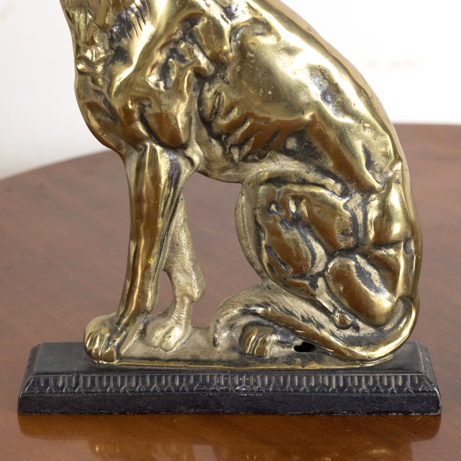 Pair of 19th Century English Brass Hunting Dog Doorstops or Bookends
