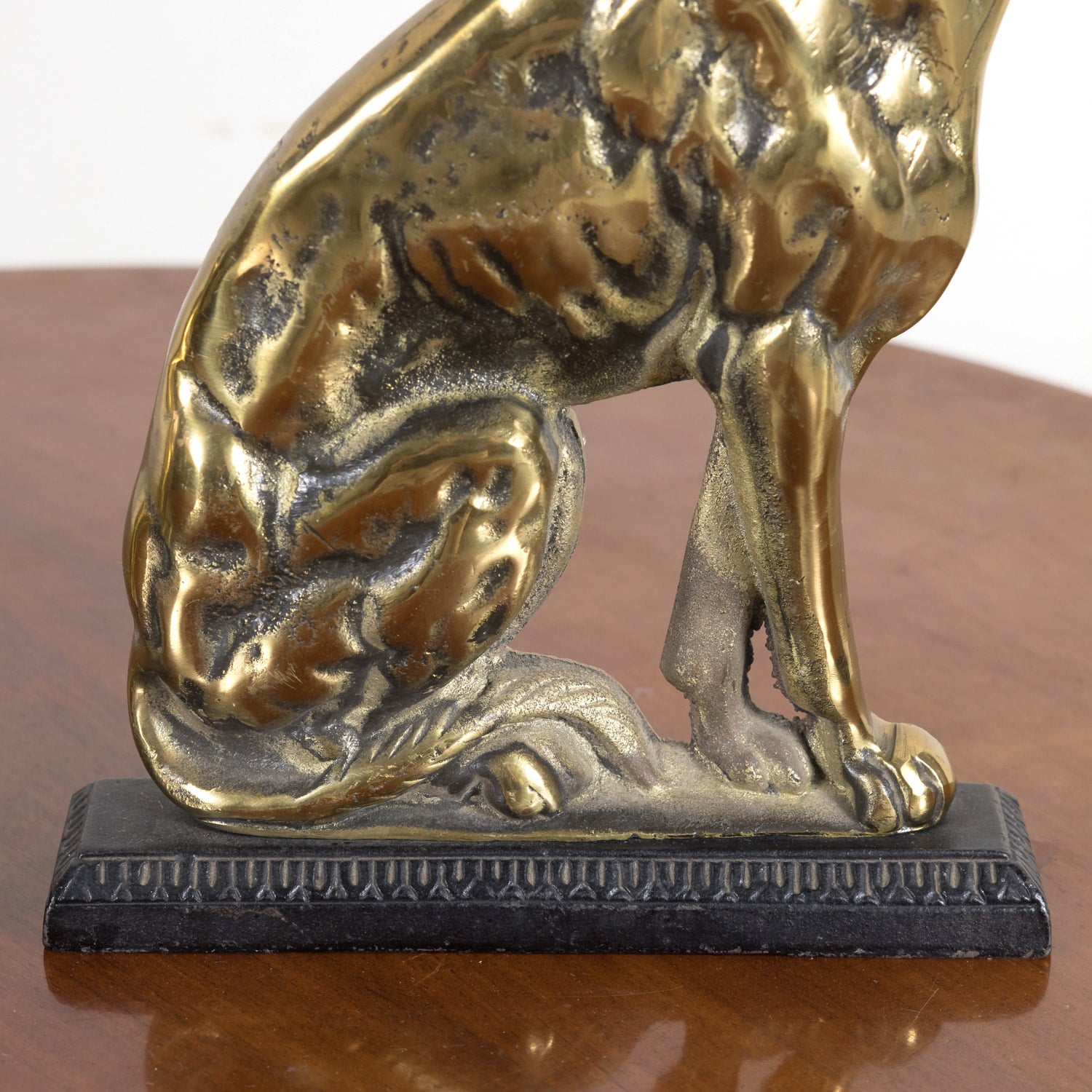 Pair of 19th Century English Brass Hunting Dog Doorstops or Bookends
