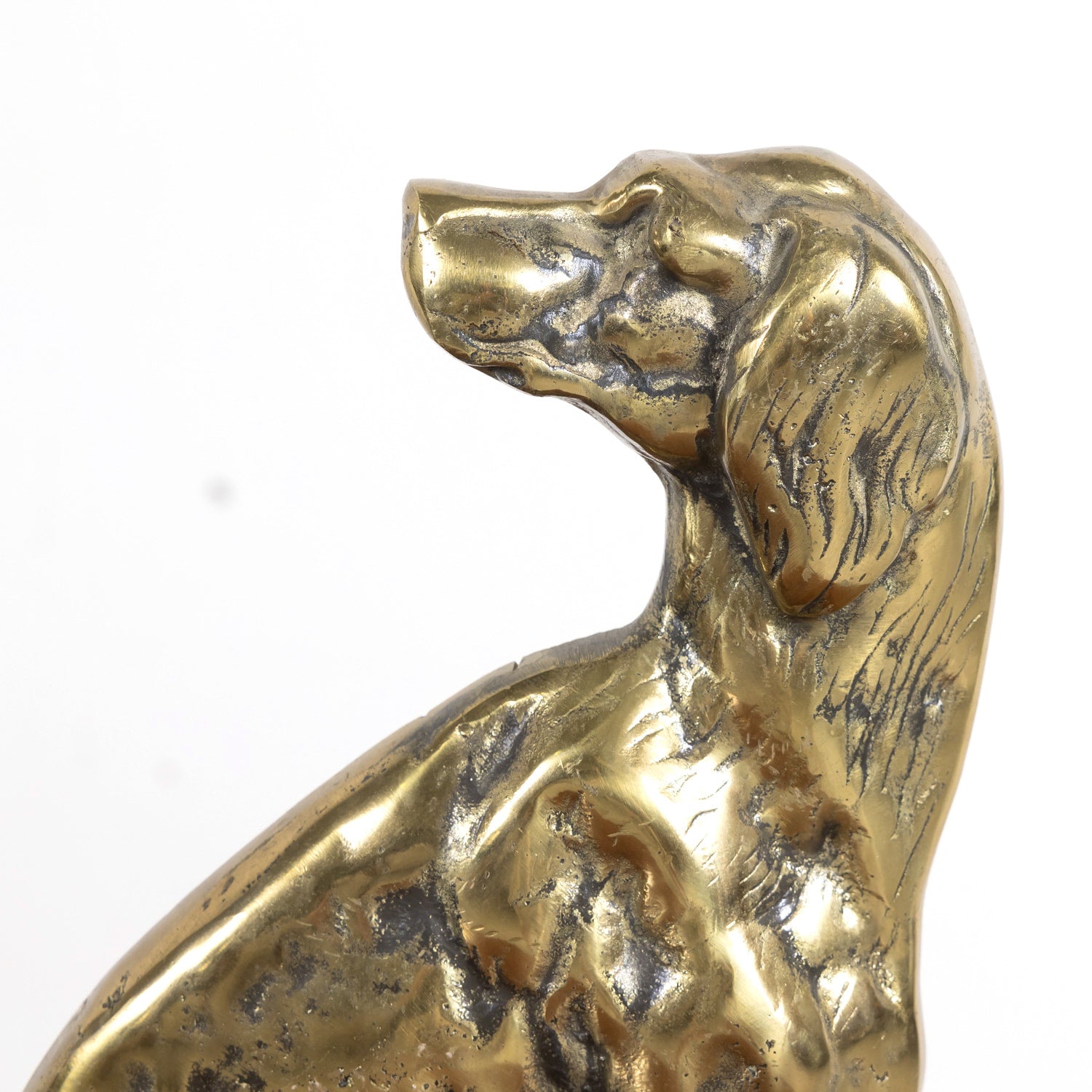 Pair of 19th Century English Brass Hunting Dog Doorstops or Bookends