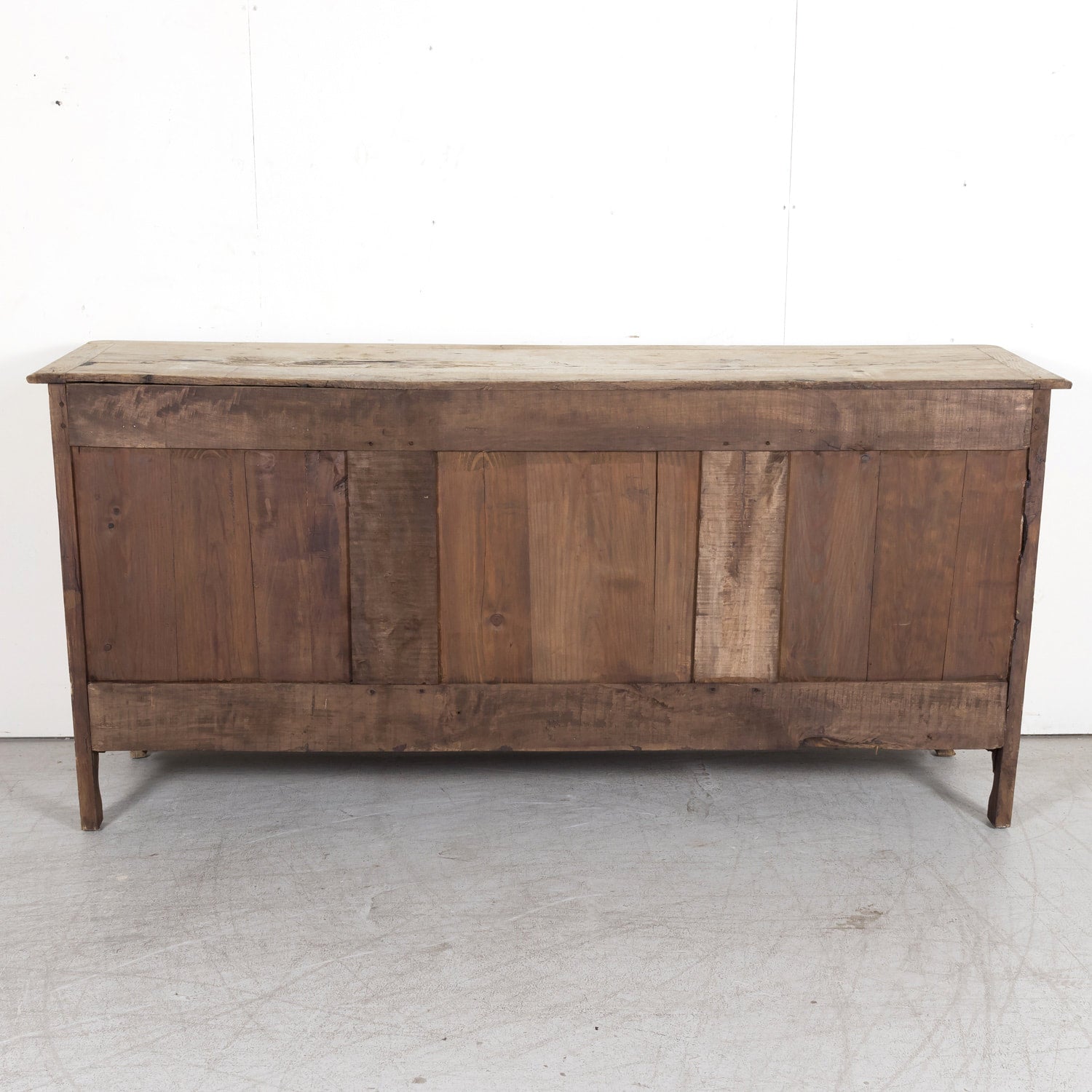 19th Century Carved French Country Louis XV Style Bleached Oak Enfilade Buffet