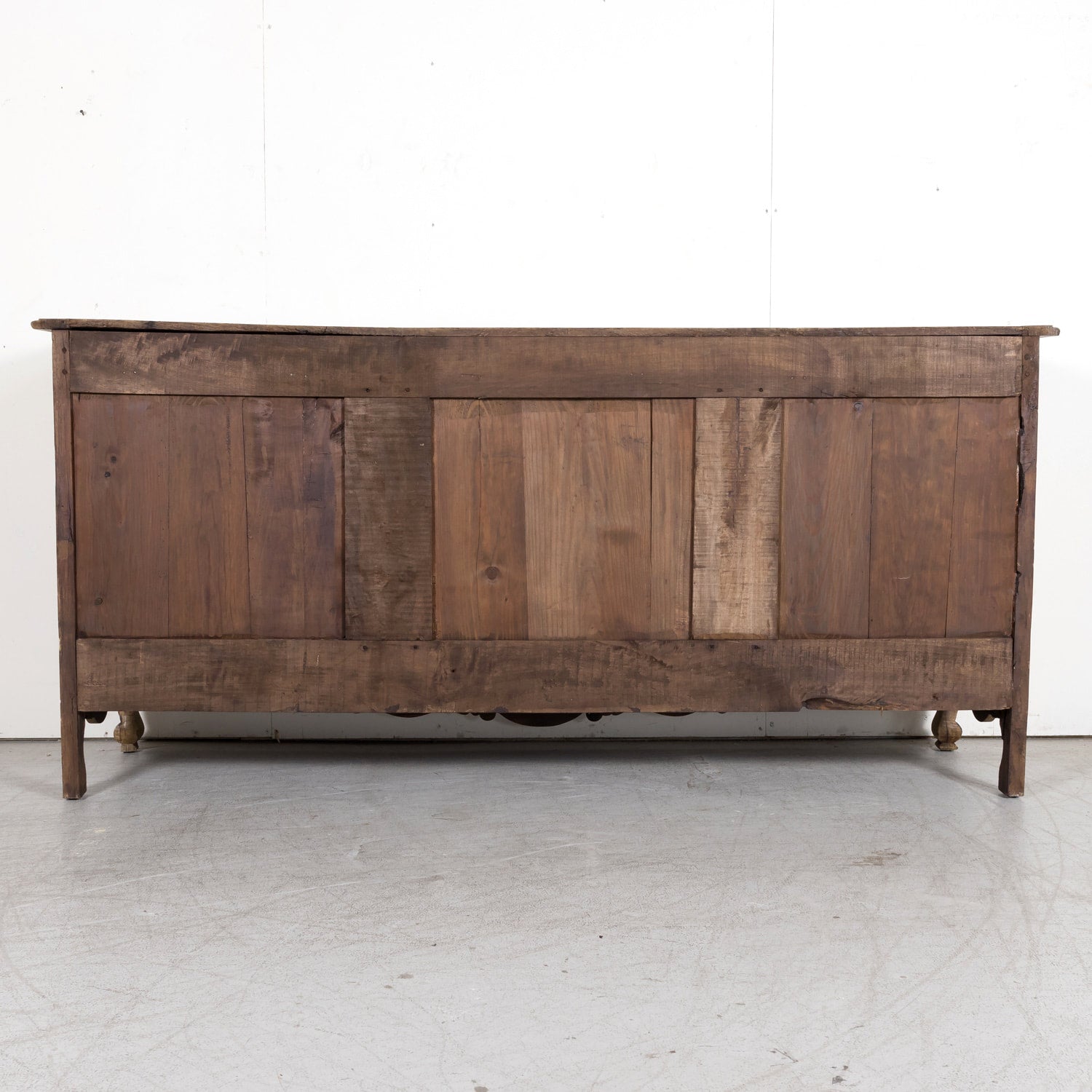 19th Century Carved French Country Louis XV Style Bleached Oak Enfilade Buffet