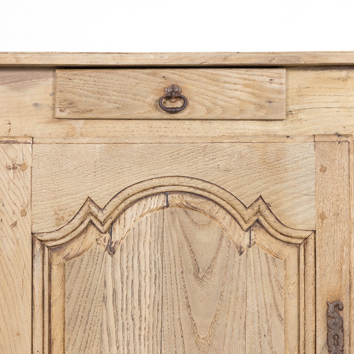 19th Century Carved French Country Louis XV Style Bleached Oak Enfilade Buffet