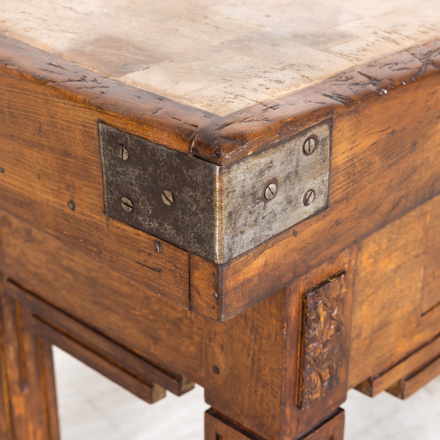 20th Century French Art Deco Period Billot de Boucher or Butcher Table by Xavier Aubert