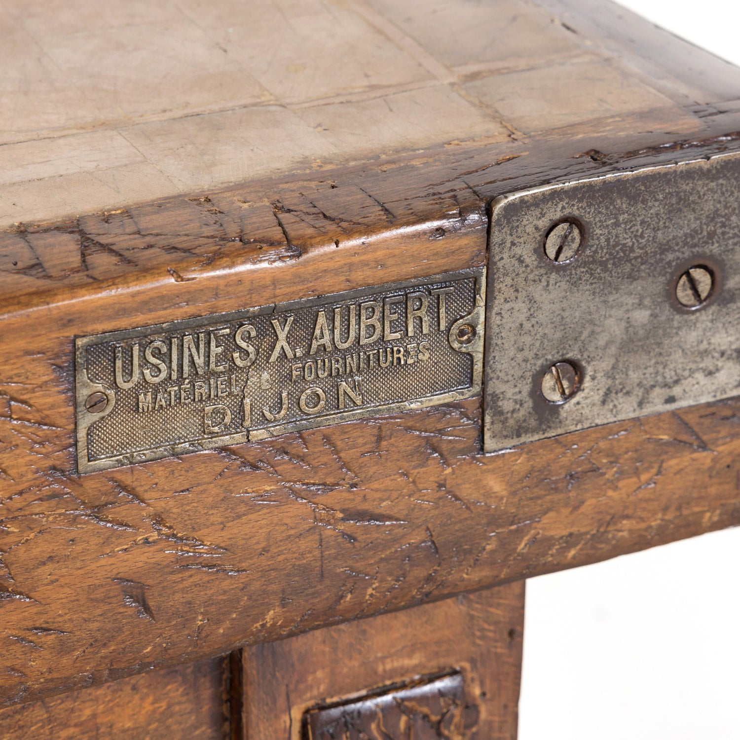 20th Century French Art Deco Period Billot de Boucher or Butcher Table by Xavier Aubert