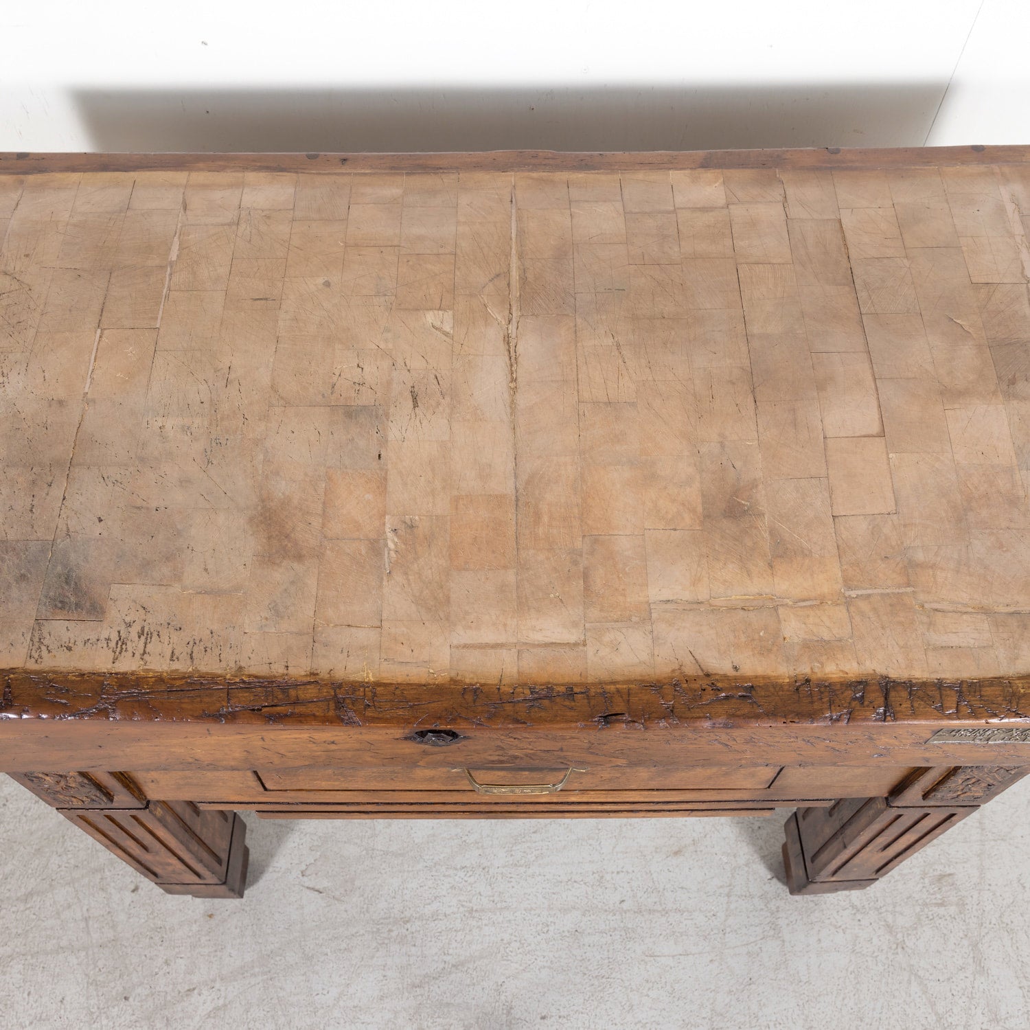 20th Century French Art Deco Period Billot de Boucher or Butcher Table by Xavier Aubert