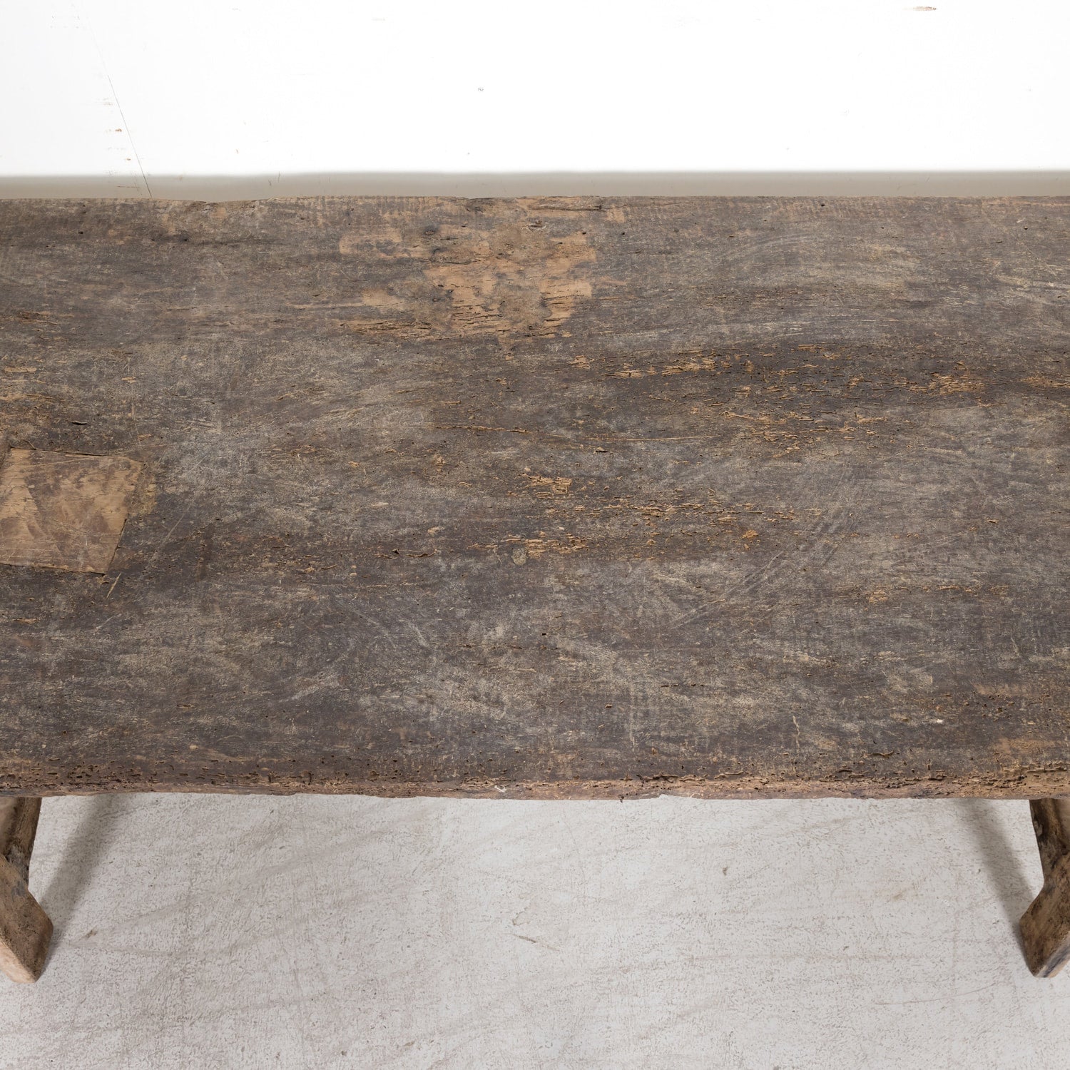 Mid-18th Century Primitive Spanish Catalan Walnut Console or Side Trestle Table