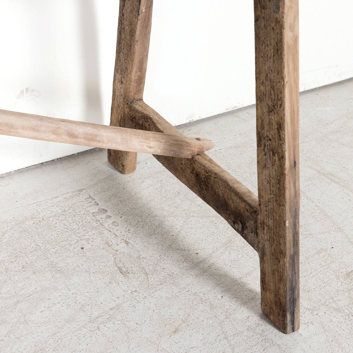 Mid-18th Century Primitive Spanish Catalan Walnut Console or Side Trestle Table