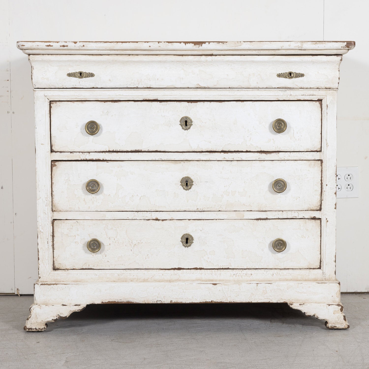 19th Century French Louis Philippe Style White Painted Four-Drawer Commode