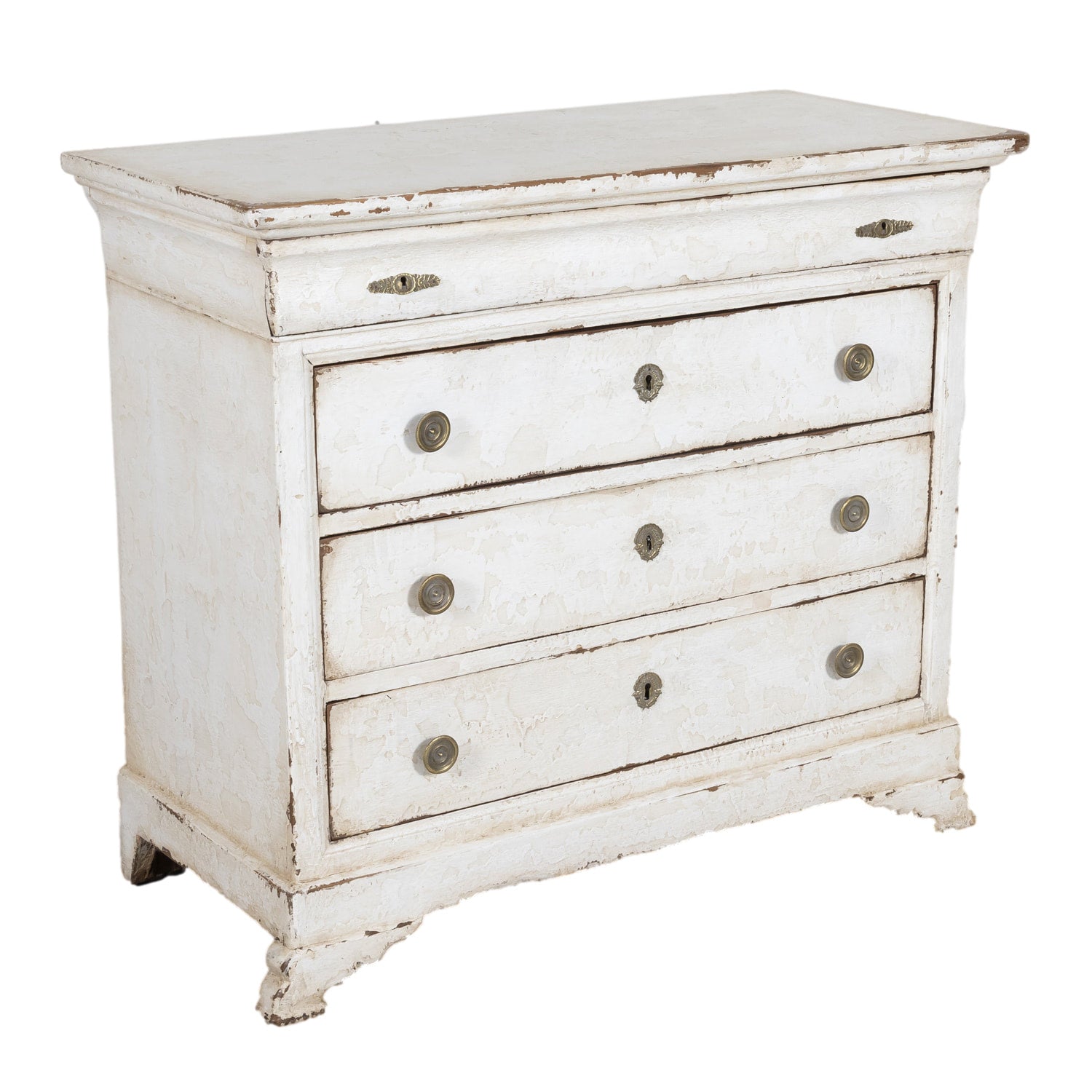 19th Century French Louis Philippe Style White Painted Four-Drawer Commode