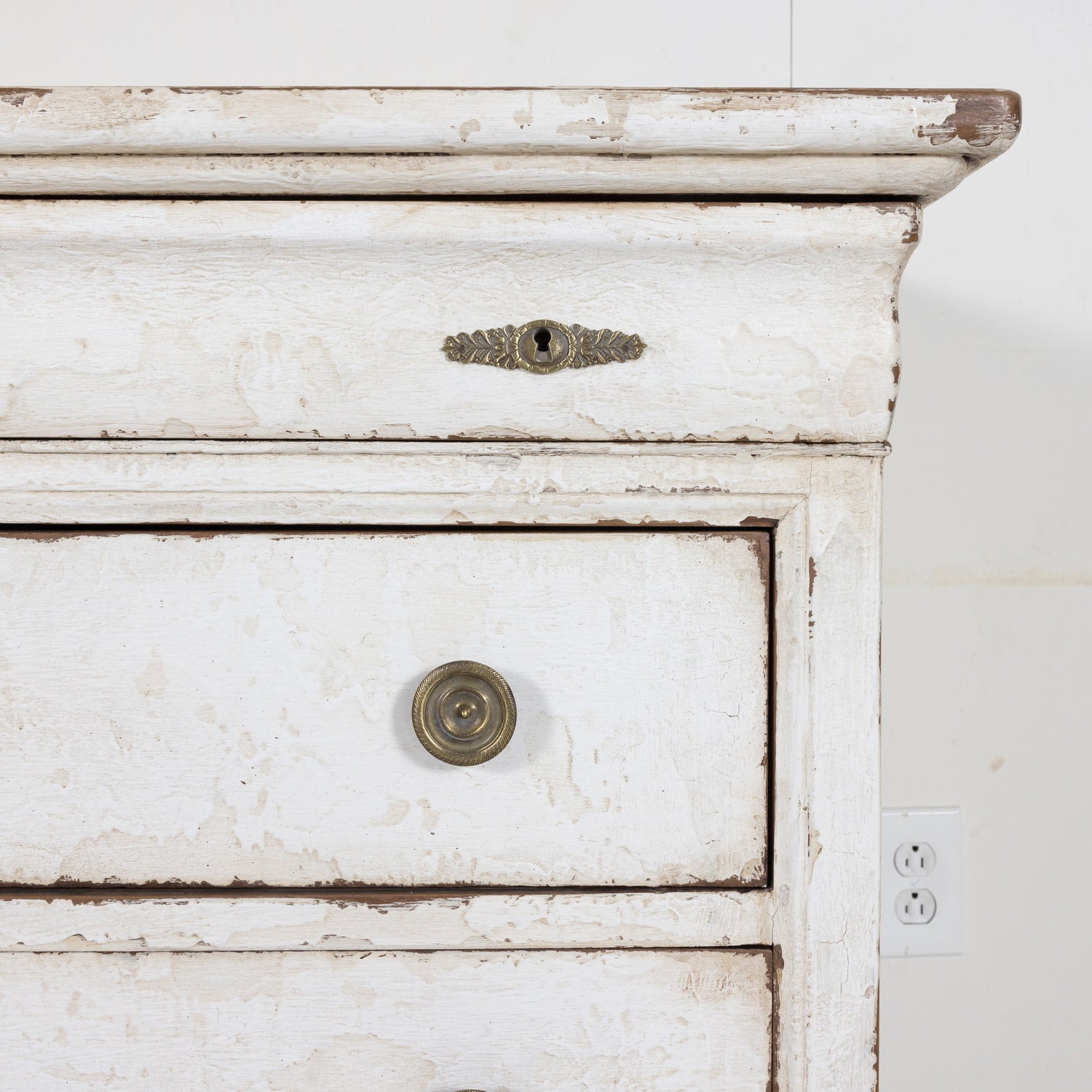 19th Century French Louis Philippe Style White Painted Four-Drawer Commode