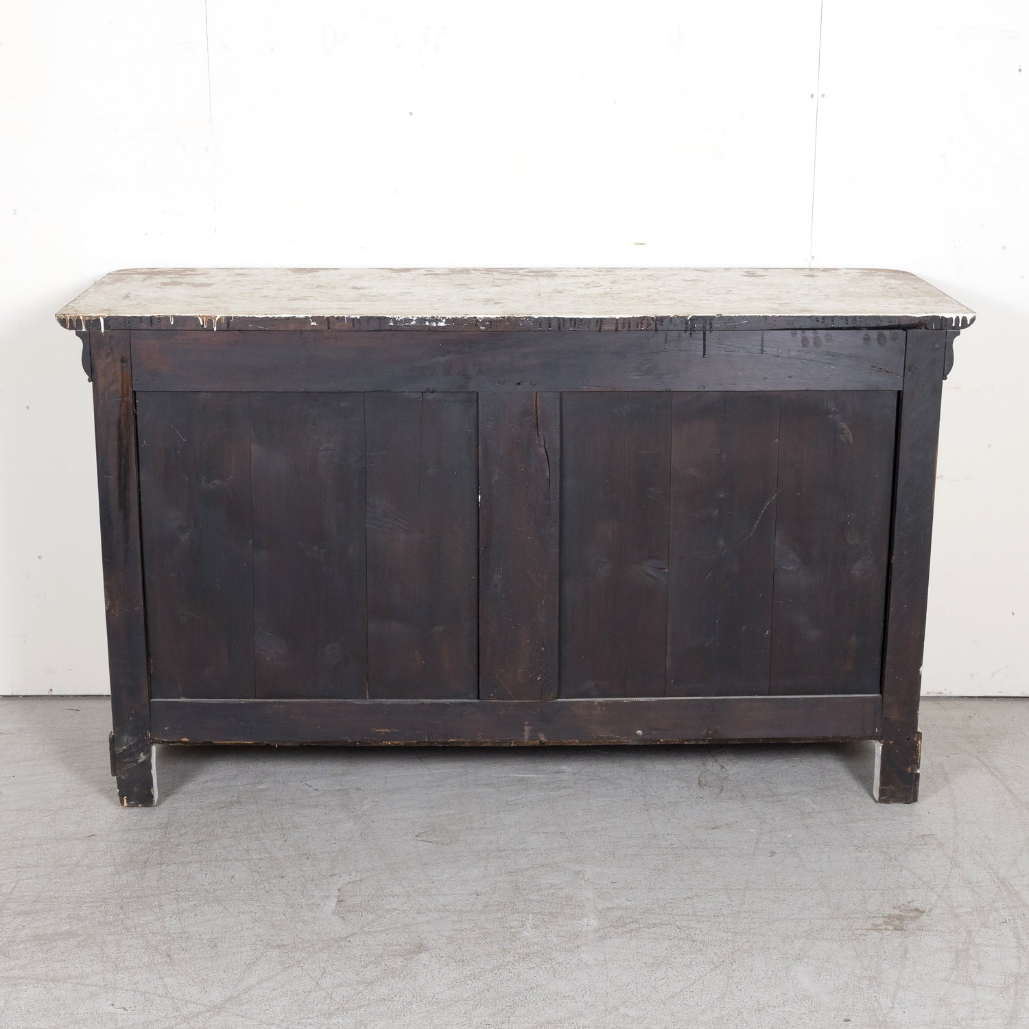 19th Century French Louis Philippe Period Black and White Painted Buffet