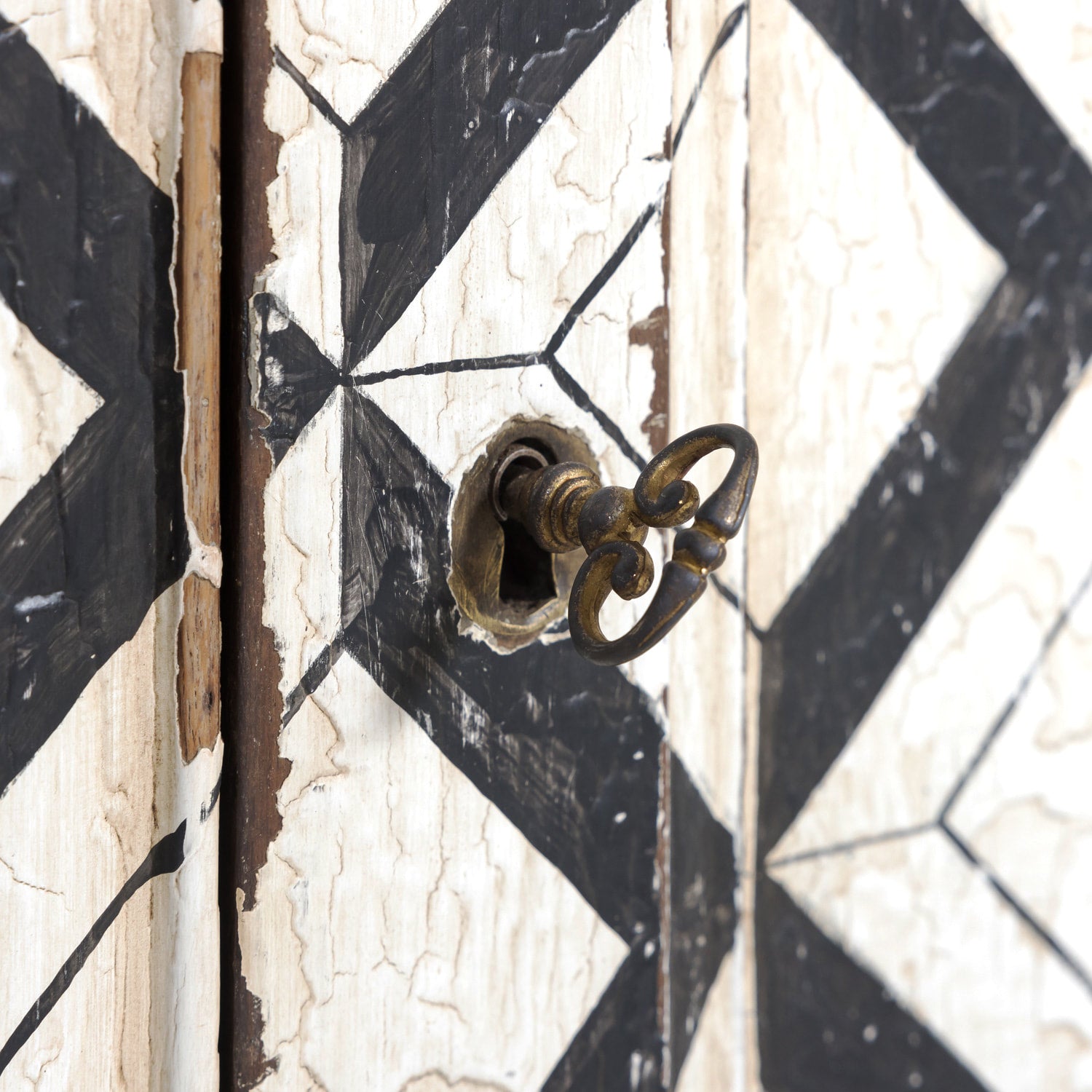 19th Century French Louis Philippe Period Black and White Painted Buffet