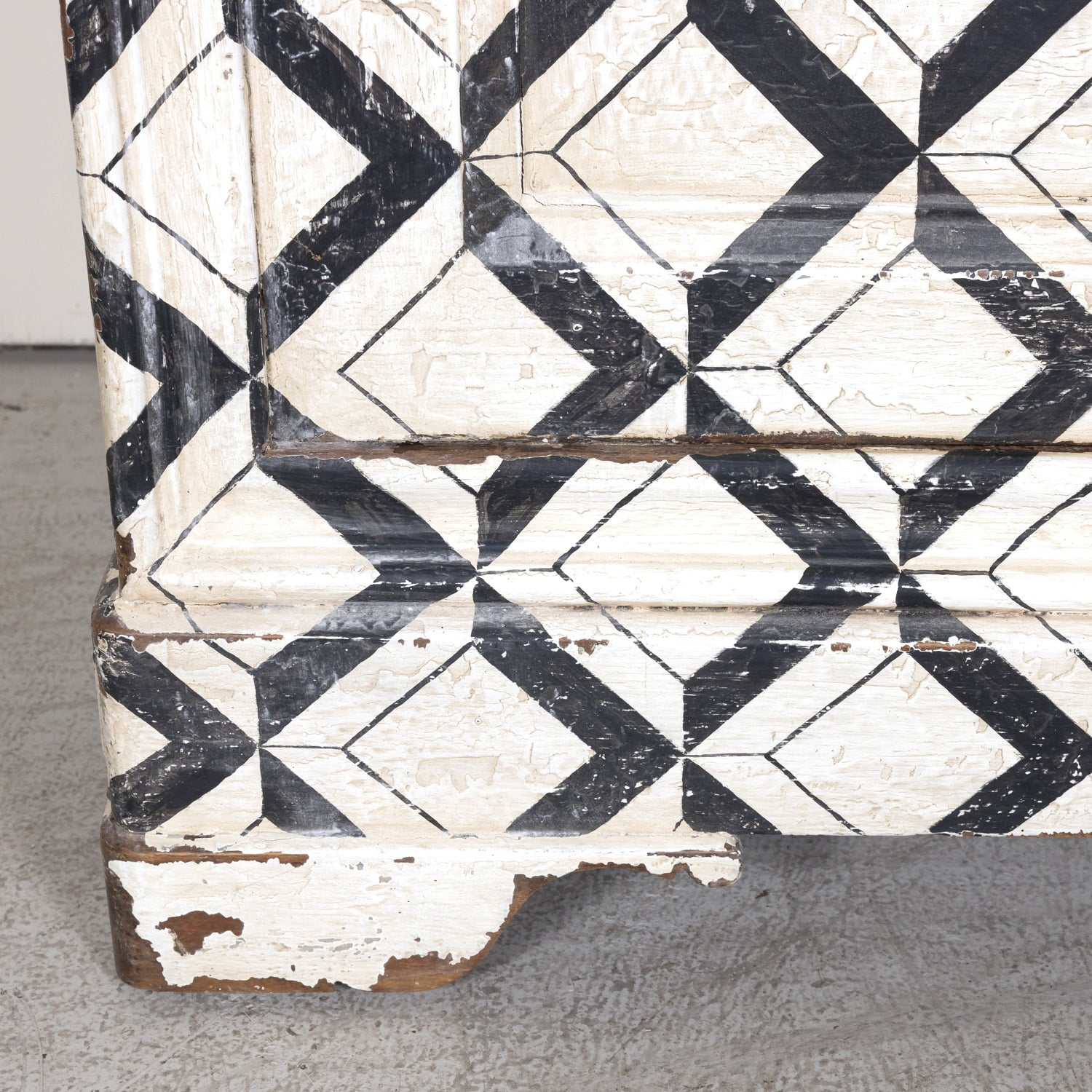 19th Century French Louis Philippe Period Black and White Painted Buffet