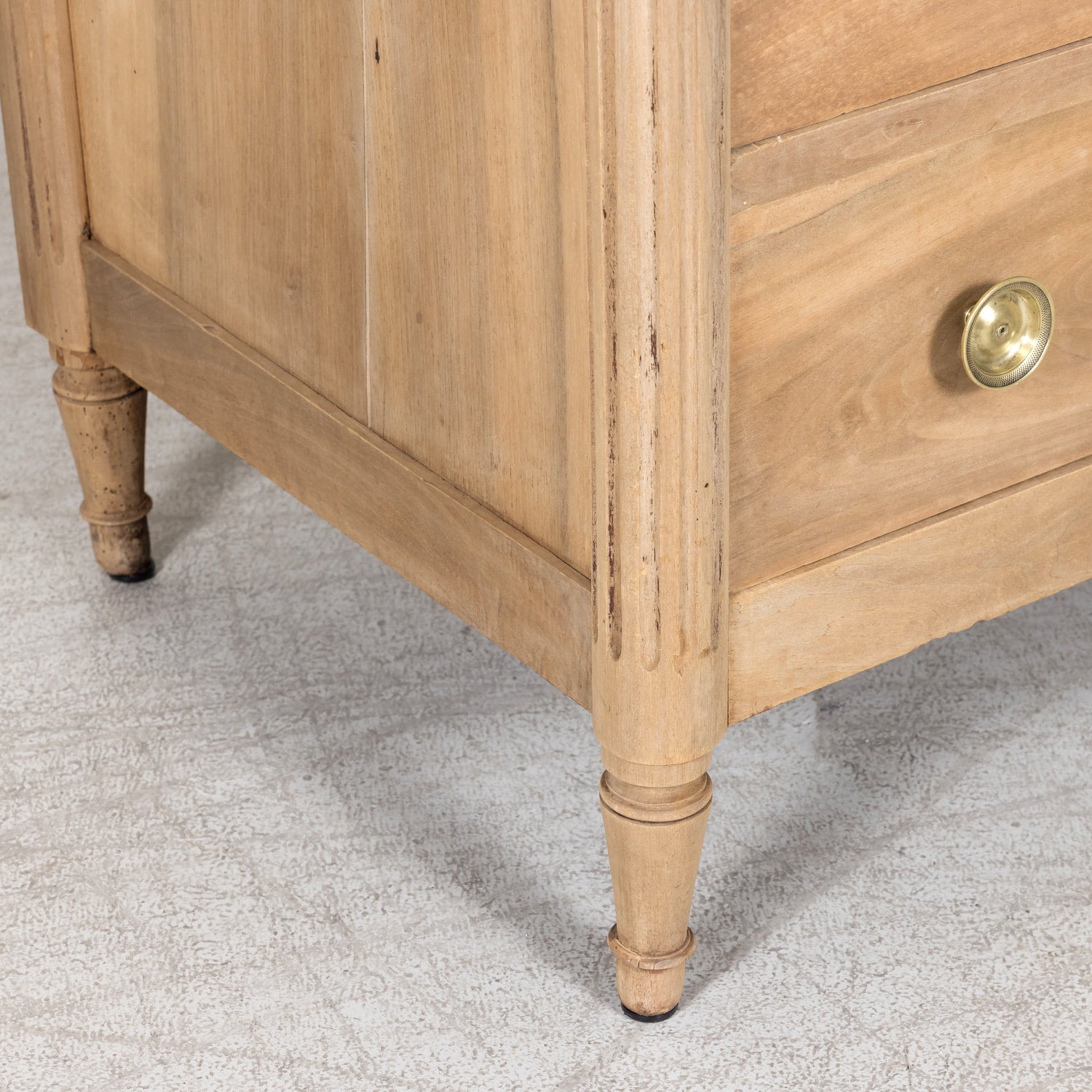 18th Century Louis XVI Period Bleached Three-Drawer Commode with Gray Marble Top