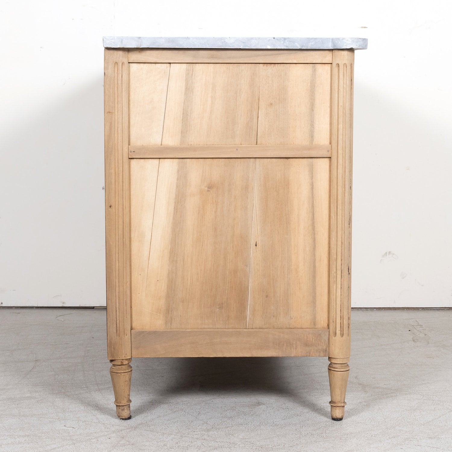 18th Century Louis XVI Period Bleached Three-Drawer Commode with Gray Marble Top