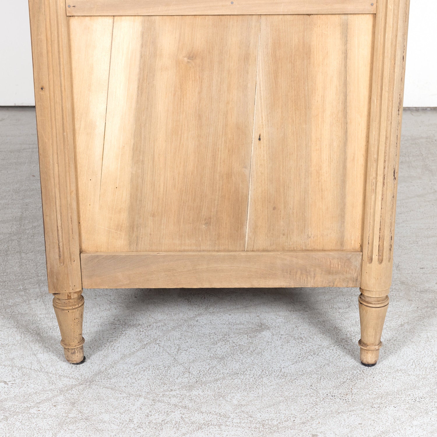 18th Century Louis XVI Period Bleached Three-Drawer Commode with Gray Marble Top