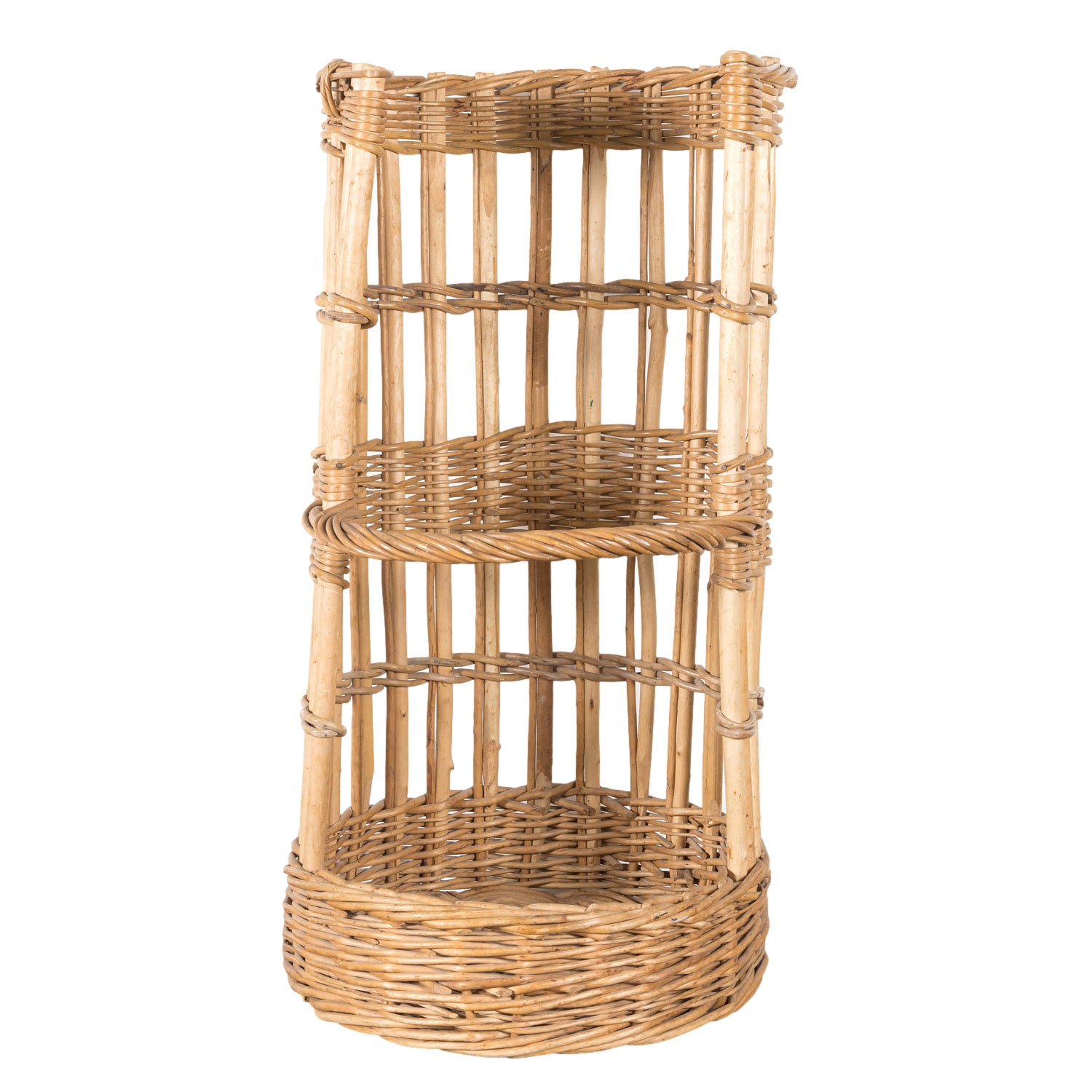 19th Century Large Open Sided French Boulangerie Willow Baguette Basket