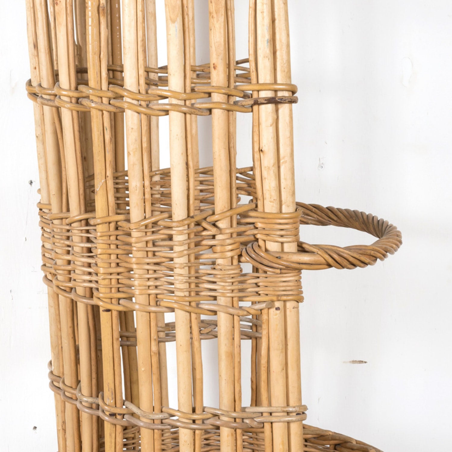 19th Century Large Open Sided French Boulangerie Willow Baguette Basket