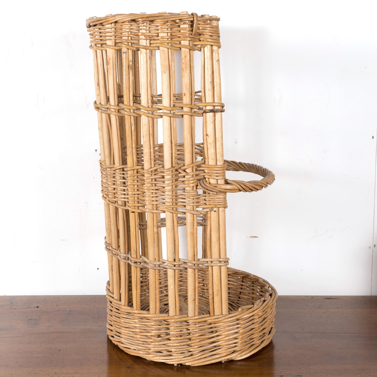 19th Century Large Open Sided French Boulangerie Willow Baguette Basket