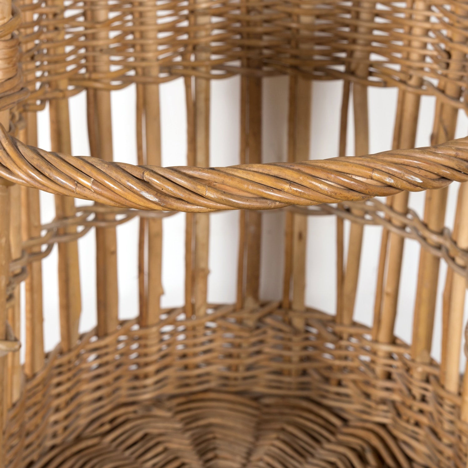 19th Century Large Open Sided French Boulangerie Willow Baguette Basket