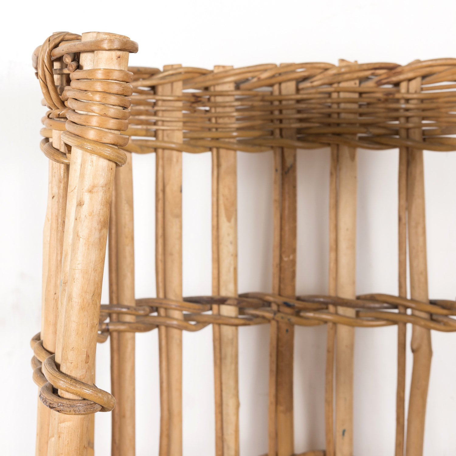 19th Century Large Open Sided French Boulangerie Willow Baguette Basket