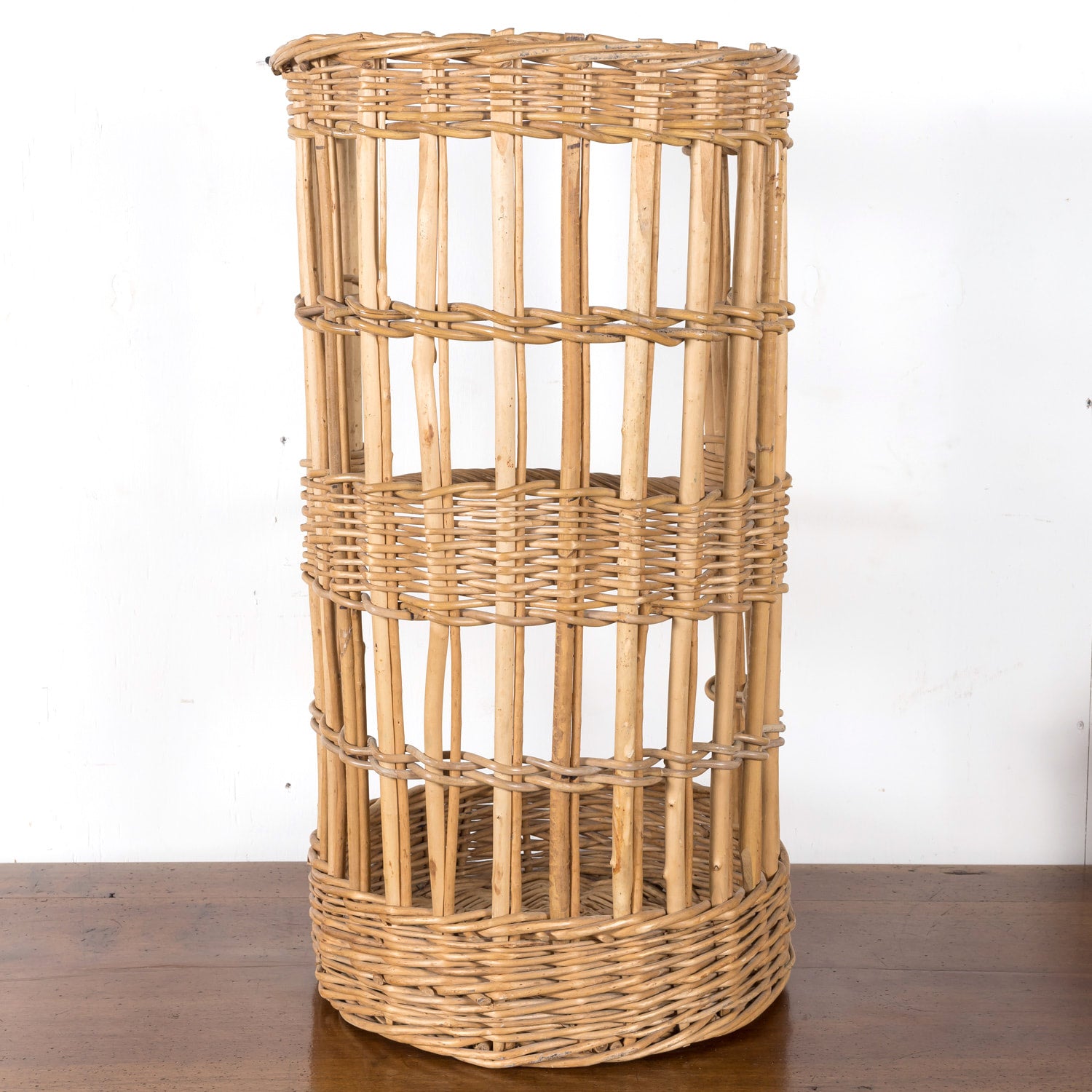 19th Century Large Open Sided French Boulangerie Willow Baguette Basket
