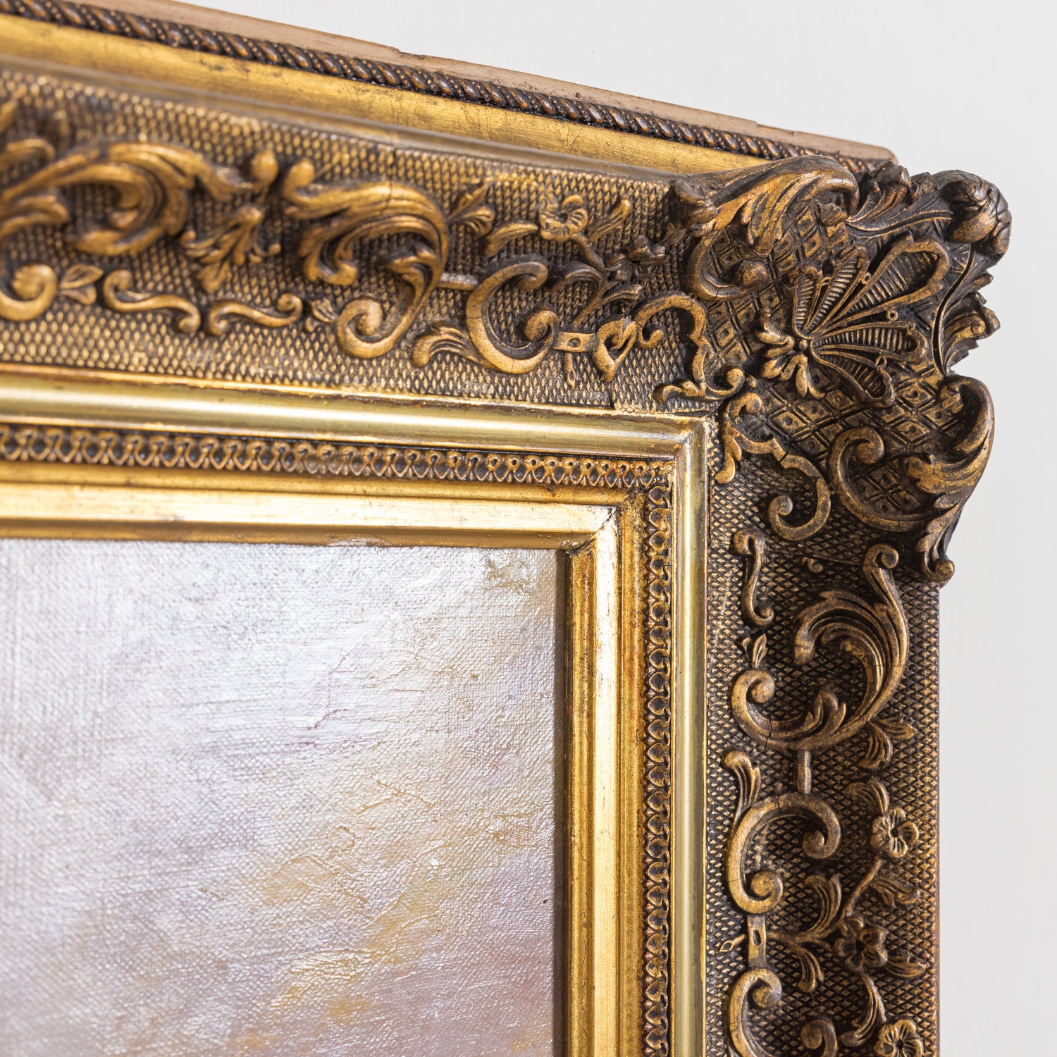 Pair of 19th Century French Framed Oil Hunting Dog Portraits, Signed Louis Lartigau