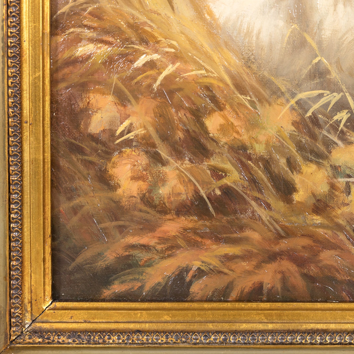 Pair of 19th Century French Framed Oil Hunting Dog Portraits, Signed Louis Lartigau