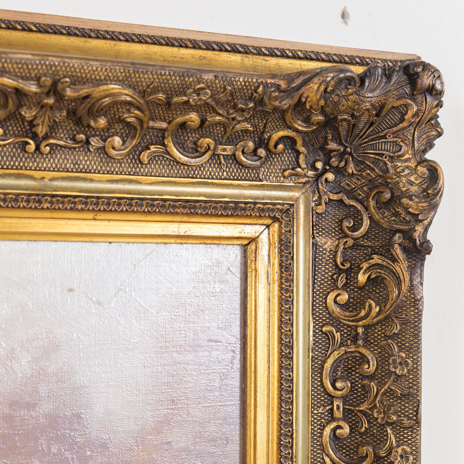 Pair of 19th Century French Framed Oil Hunting Dog Portraits, Signed Louis Lartigau