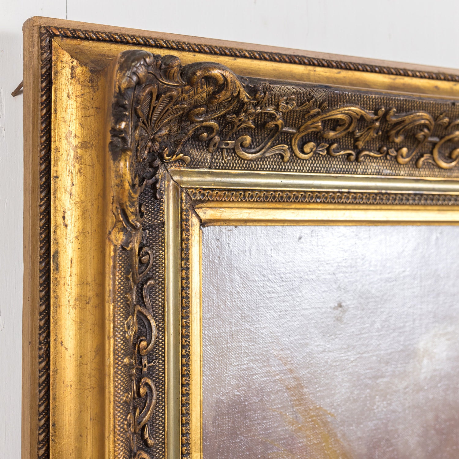 Pair of 19th Century French Framed Oil Hunting Dog Portraits, Signed Louis Lartigau