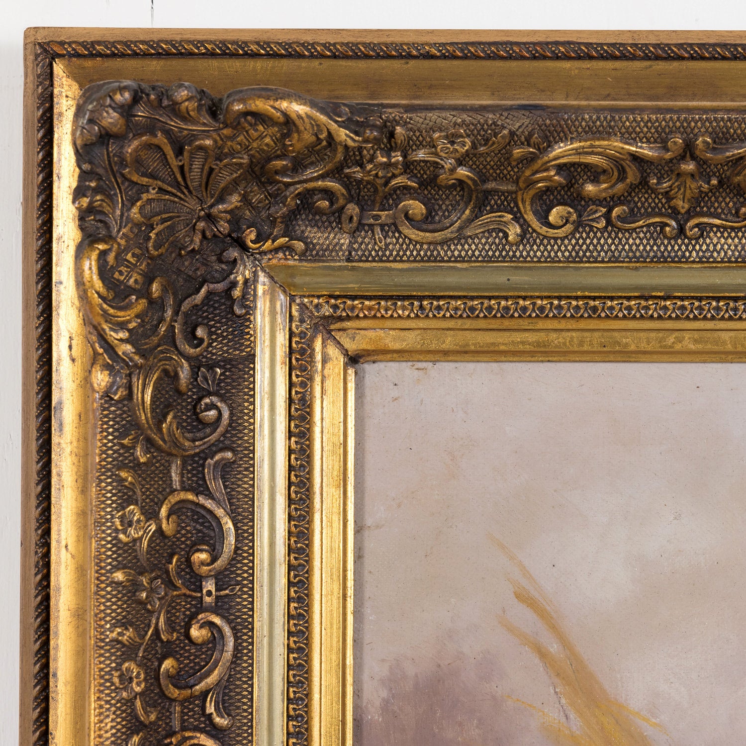 Pair of 19th Century French Framed Oil Hunting Dog Portraits, Signed Louis Lartigau