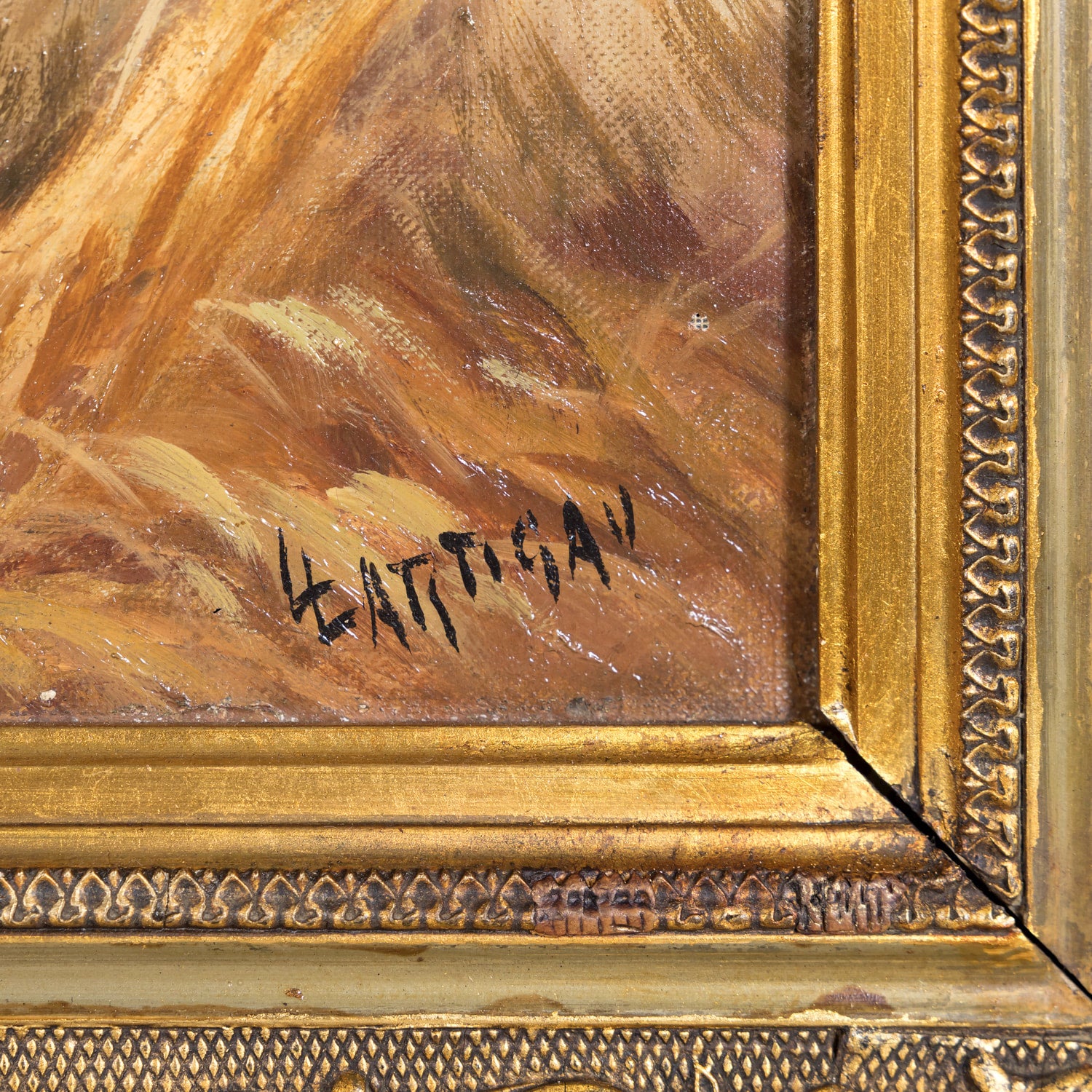 Pair of 19th Century French Framed Oil Hunting Dog Portraits, Signed Louis Lartigau