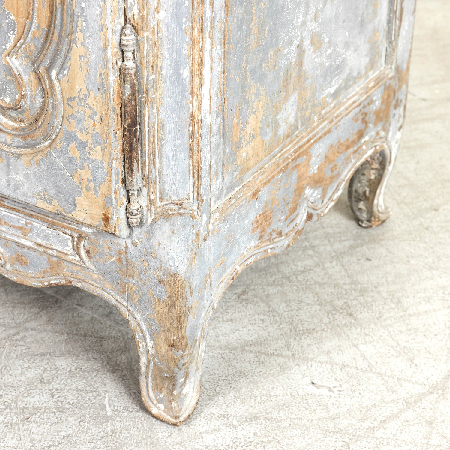 19th Century French Country Louis XV Style Painted Chateau Buffet Deux Corps