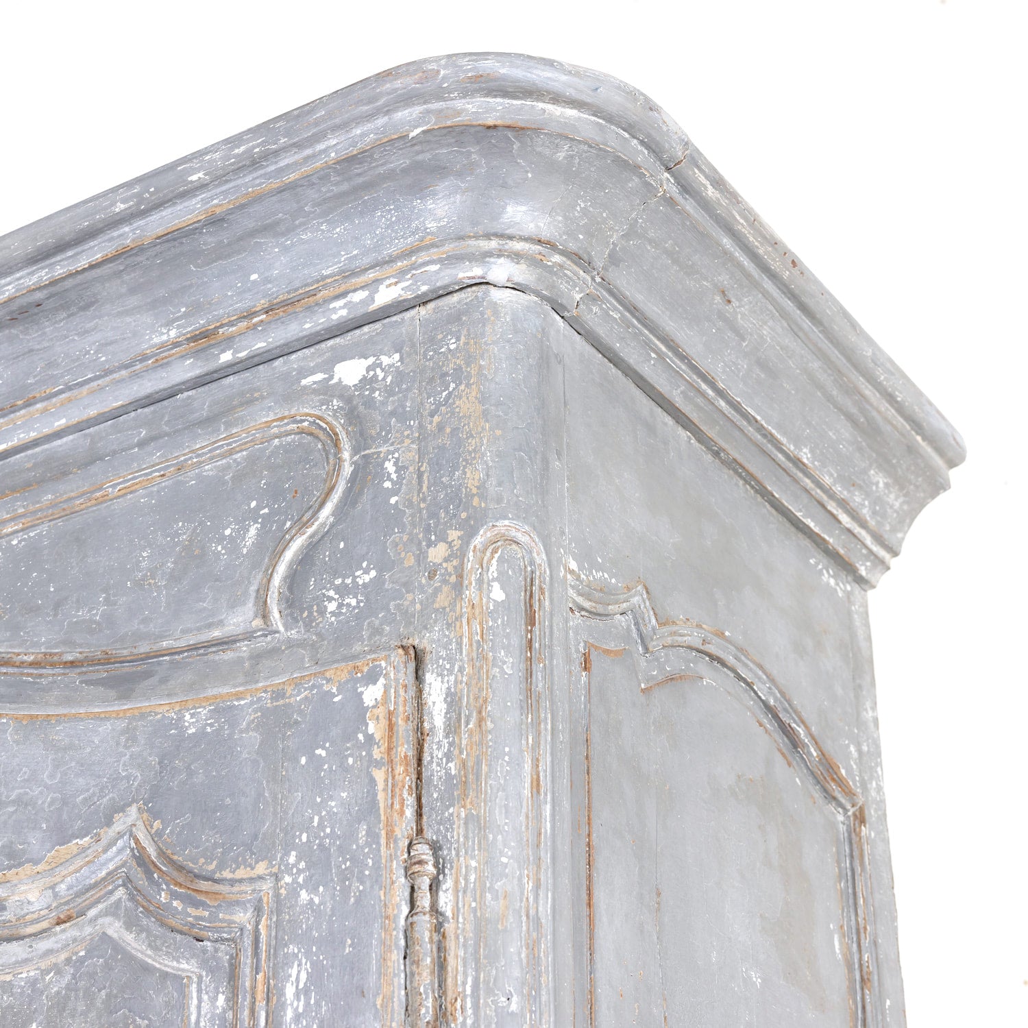 19th Century French Country Louis XV Style Painted Chateau Buffet Deux Corps