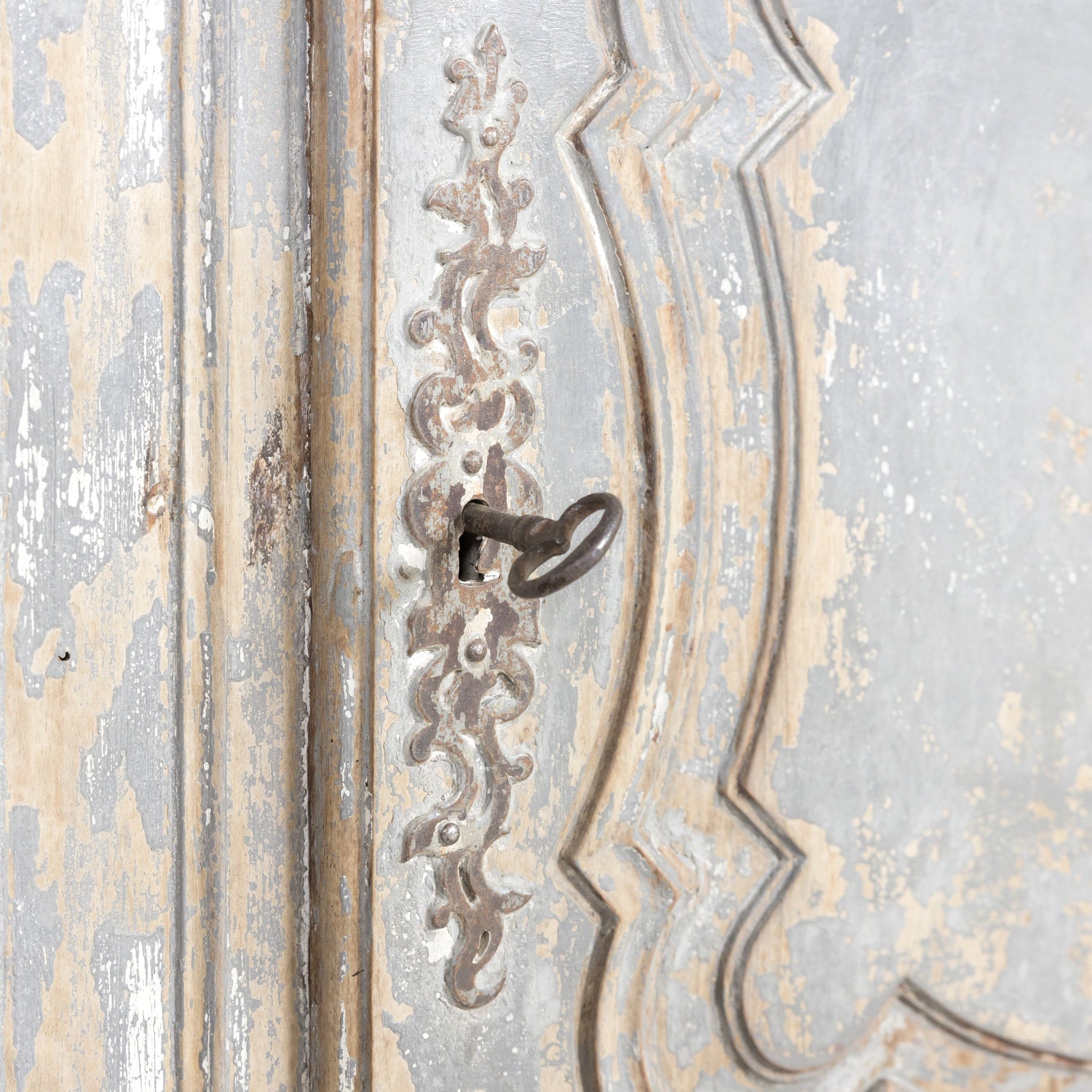 19th Century French Country Louis XV Style Painted Chateau Buffet Deux Corps