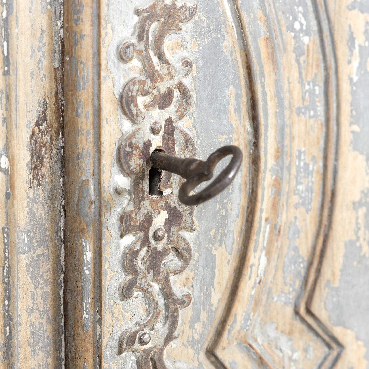 19th Century French Country Louis XV Style Painted Chateau Buffet Deux Corps