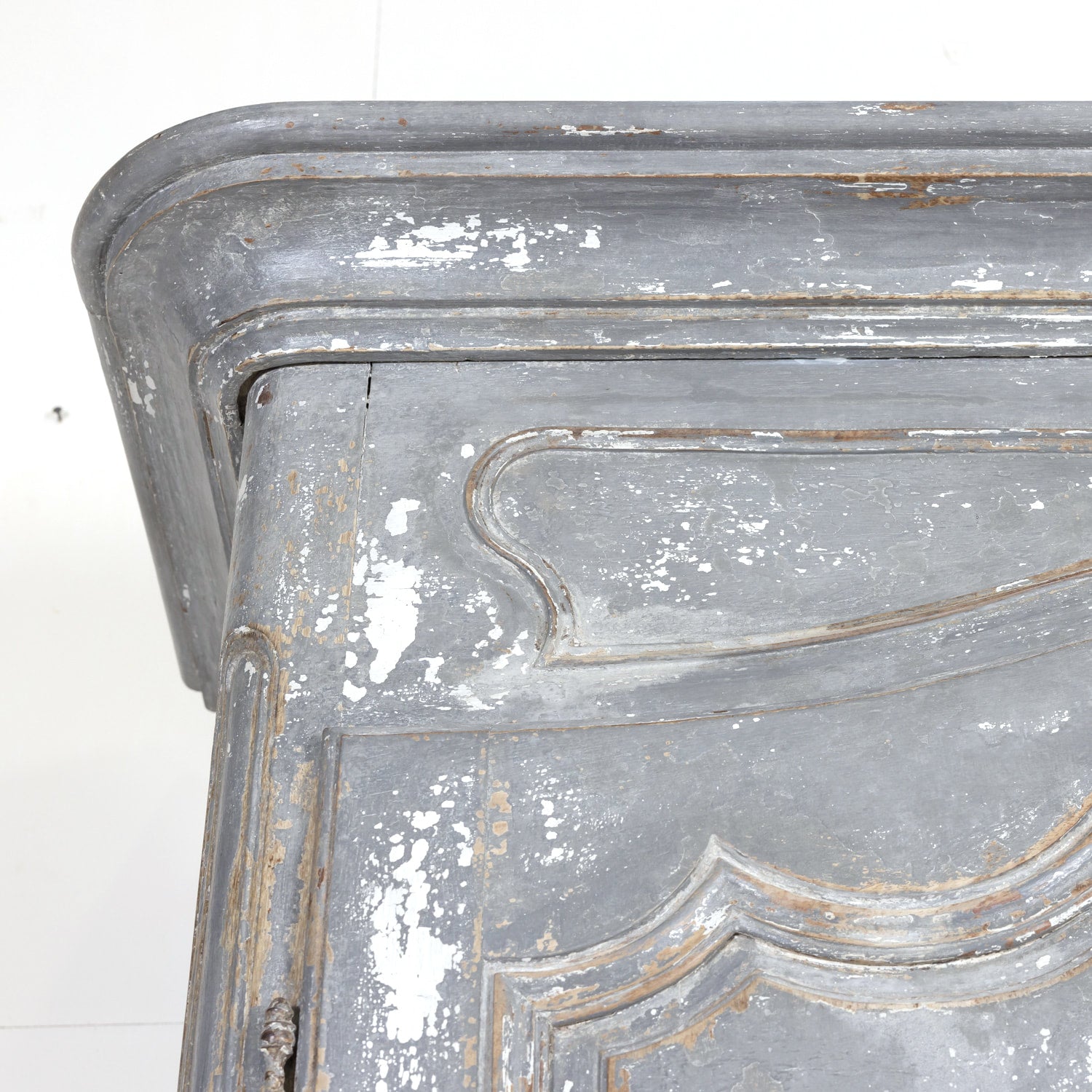 19th Century French Country Louis XV Style Painted Chateau Buffet Deux Corps