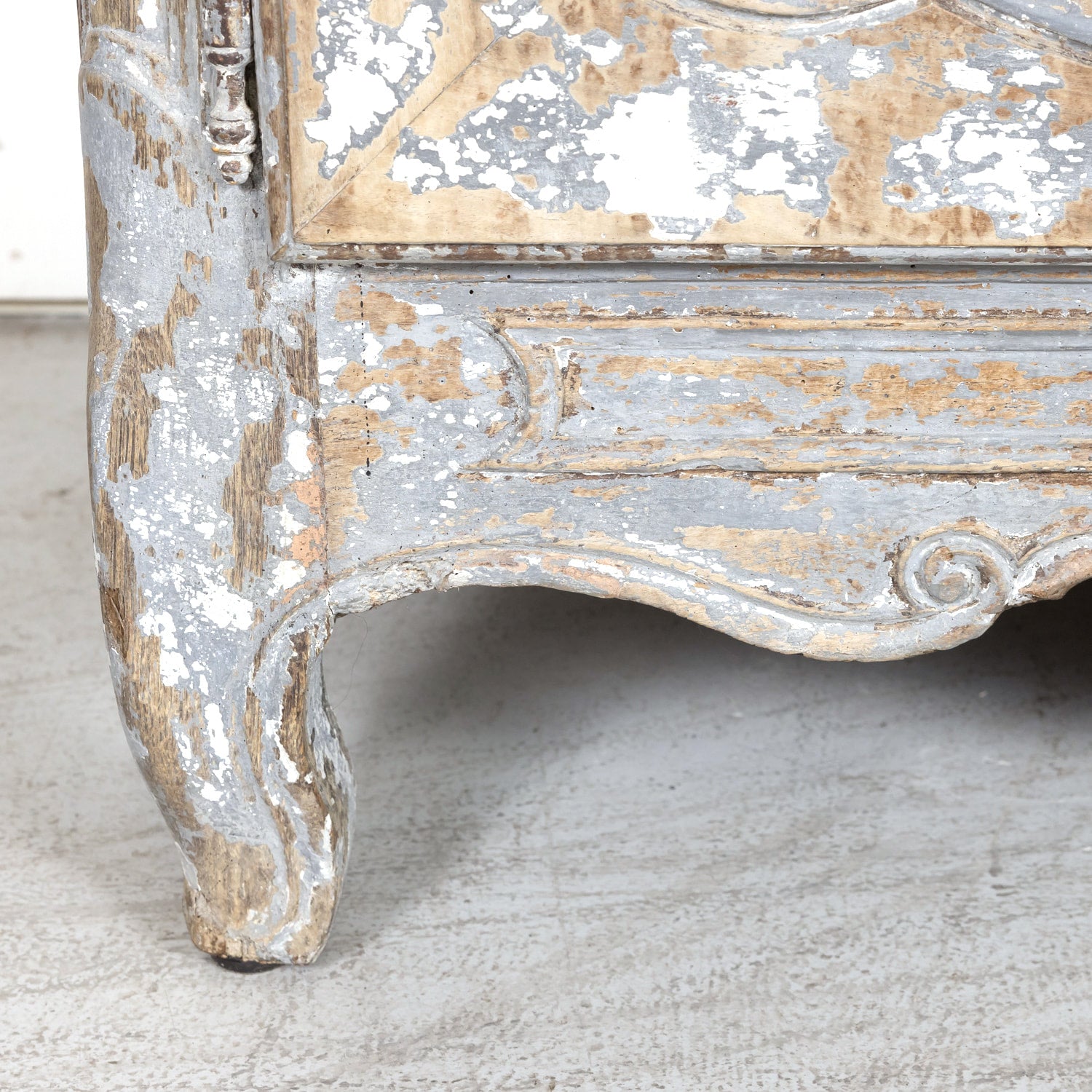 19th Century French Country Louis XV Style Painted Chateau Buffet Deux Corps